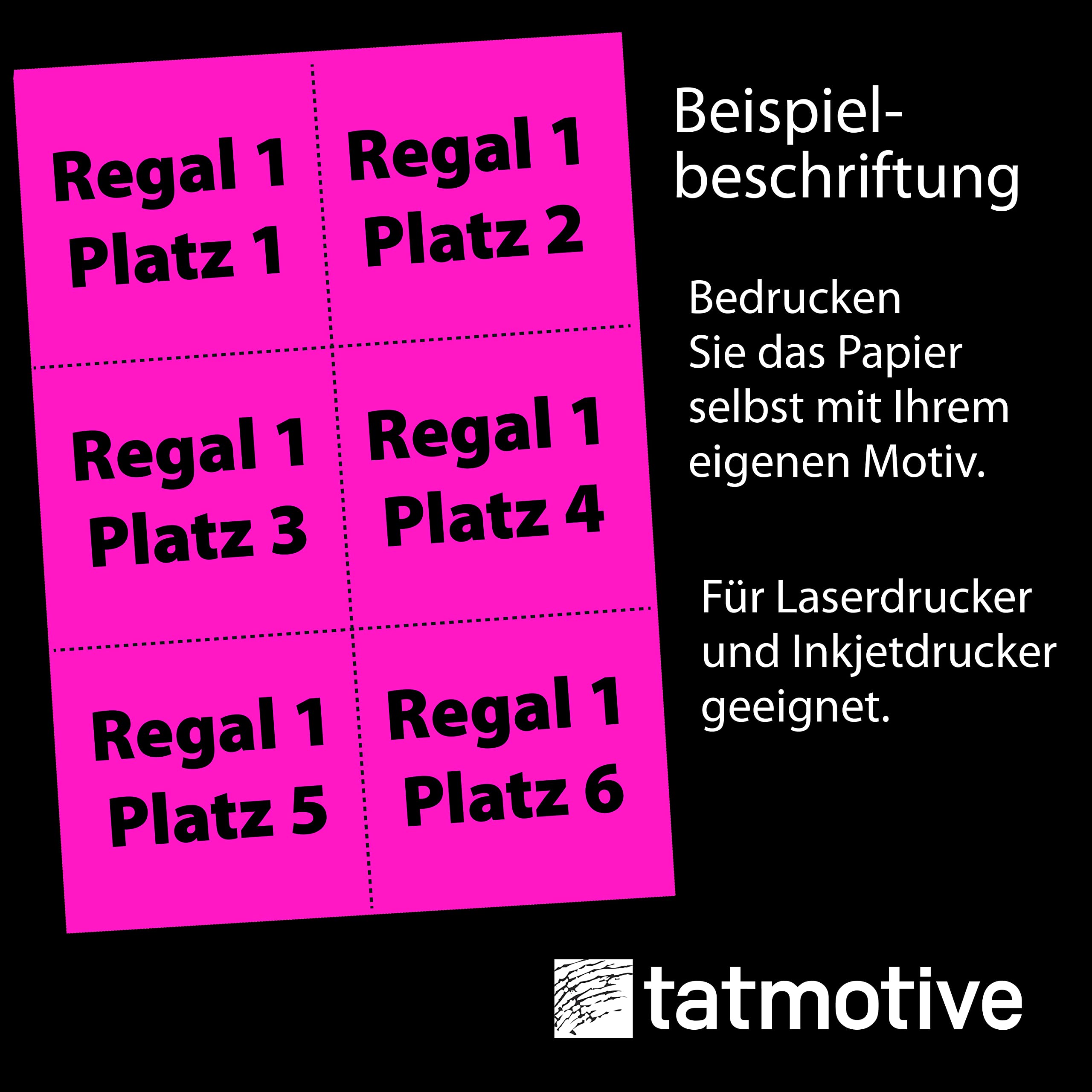 TATMOTIVE Neonpapier NEON DIN A4, 80 g/qm farbiges Briefpapier, Leuchtpapier, 250 Blatt - Pink