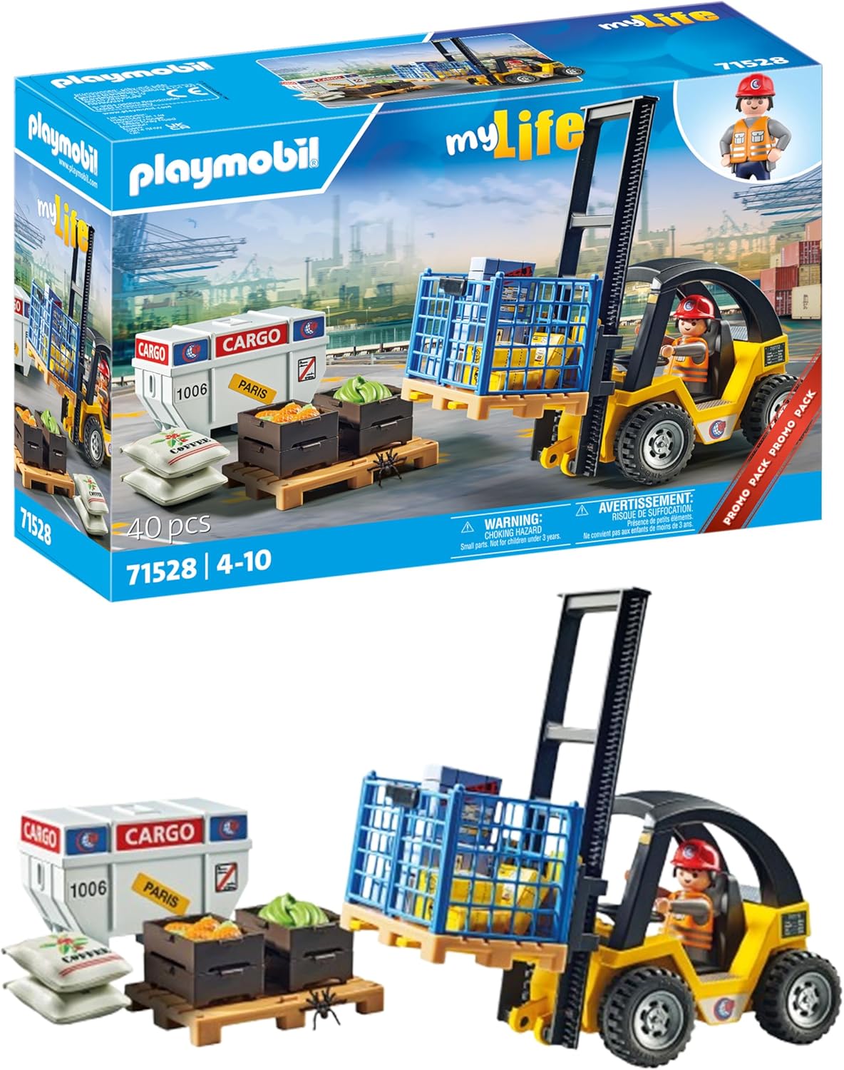 Playmobil Carretilla elevadora con carga
