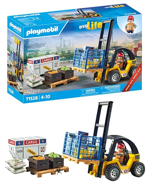 PLAYMOBIL myLife Promo Pack 71528 Carretilla elevadora, emocionantes Trabajos de logística en el Puerto