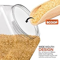 Vista 3 de Tarros hexagonales para galletas de 129 onzas con tapas (paquete de 2) tarros de plástico de boca ancha con tapa, tarros reutilizables