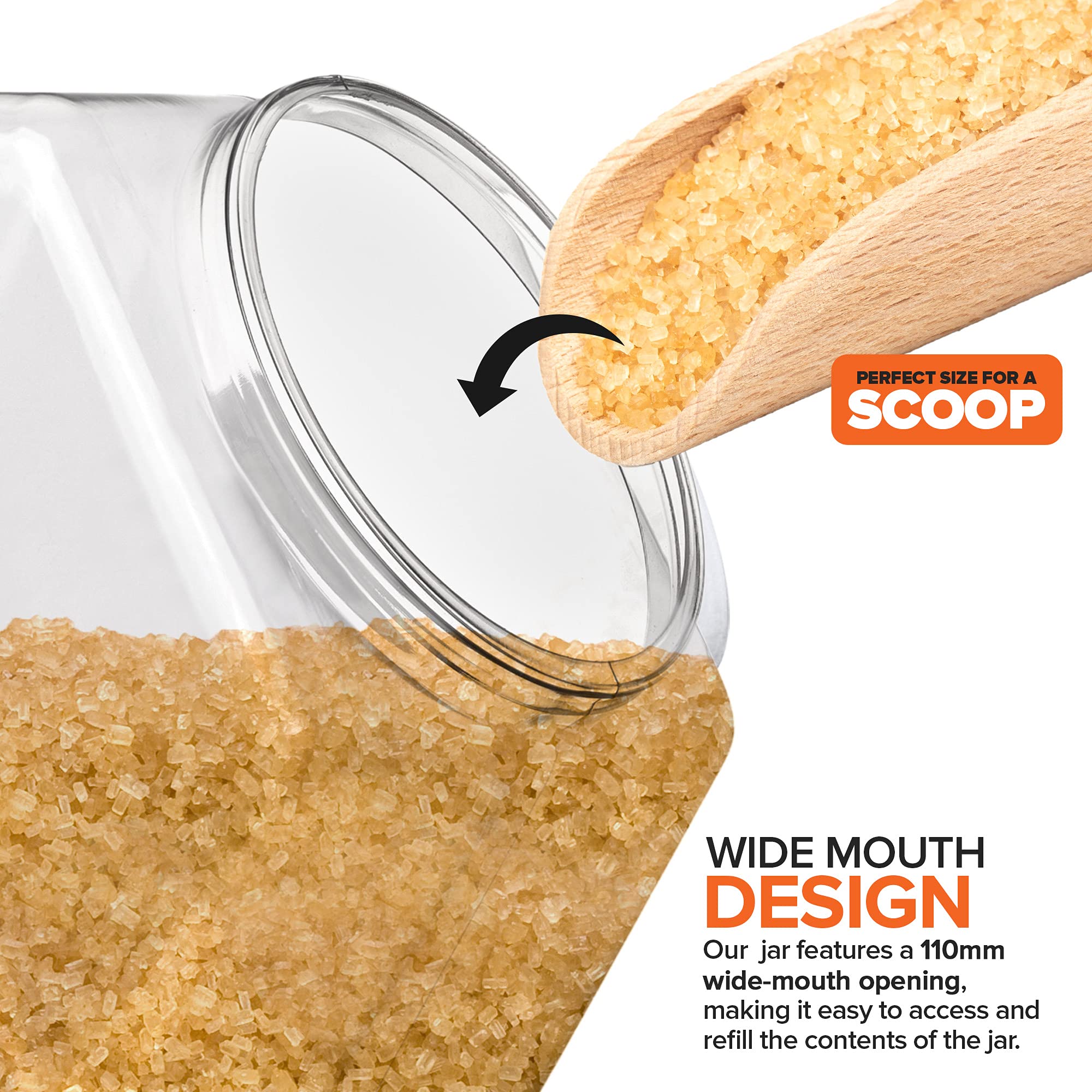 Barattolo Esagonale Per Biscotti E Caramelle BESPORTBLE – 3800 Ml In Plastica Trasparente, Coperchio Ermetico Per Snack, Tè E Alimenti Secchi