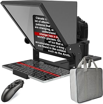 13" Wide-Angle Teleprompter for Camera with Remote & App Support
