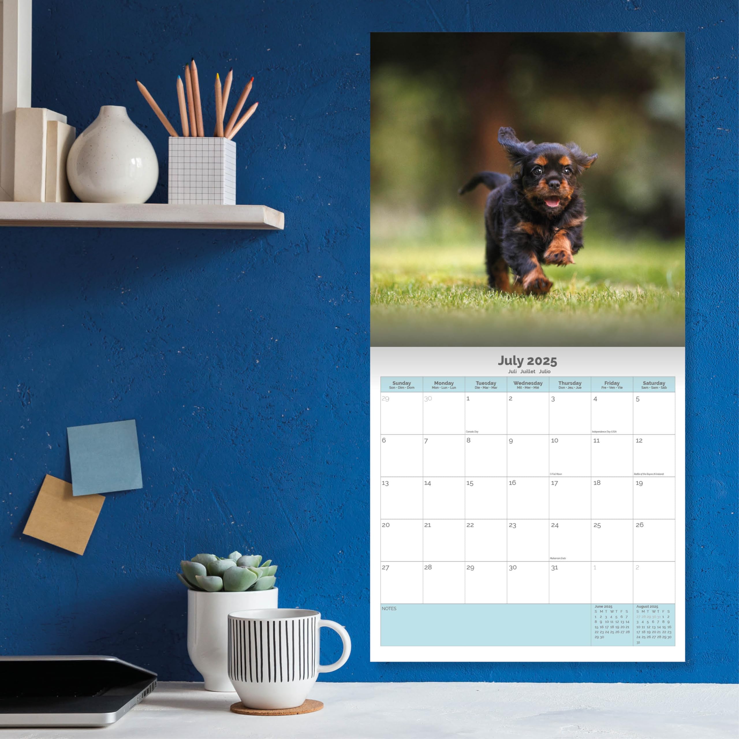 Baker and Bray Puppies Calendar 2026, Large Square Wall Calendar With Organisational Stickers, 16 Month, Puppies Gift Dog Calendar - Image 2