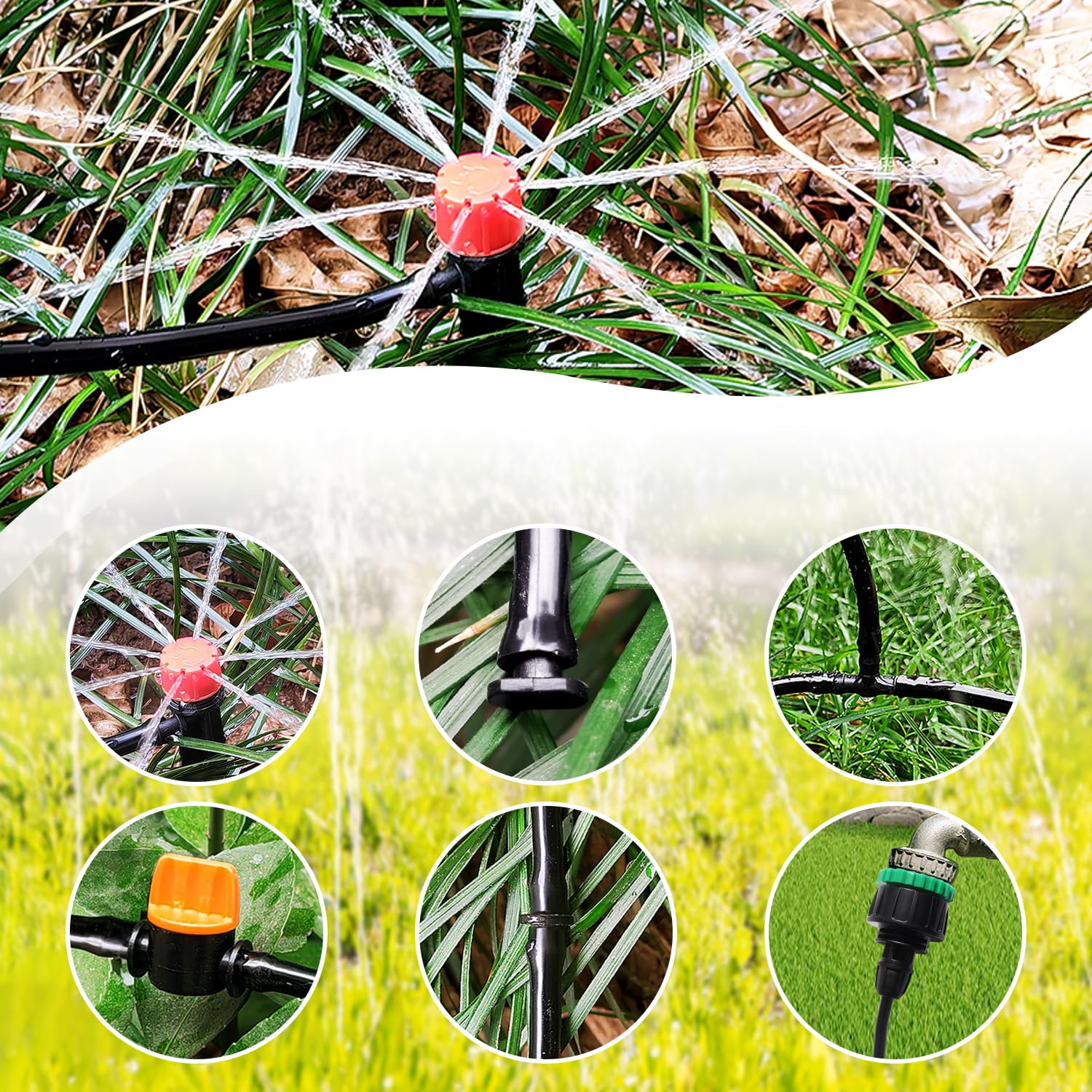VooGenzek 66 PCS 4/6 mm Irrigation System Kit, 15m Irrigation Hose, DIY Auto Drip Irrigation Kit - Image 3