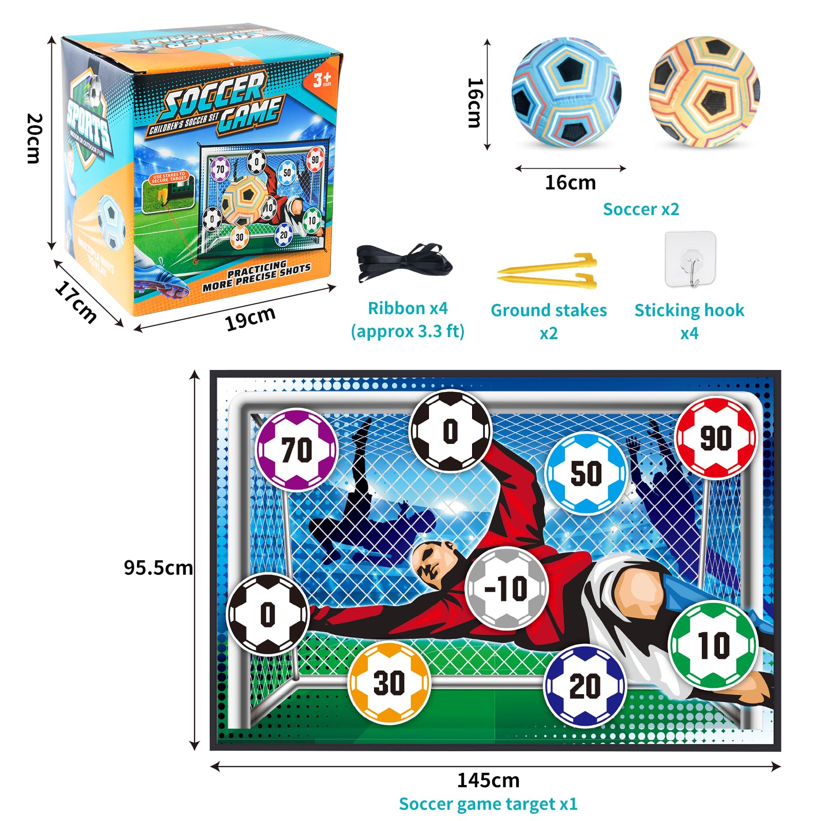 Soccer Ball Game Set for Kids: Indoor Outdoor Backyard Toss Soccer Goal Game with Balls, Toddlers Gift for 3 4 5 6 7 8 Year Old Boy Toys,Foldable Flannel Goals,Ideal for Parent-Child Bonding - Image 5