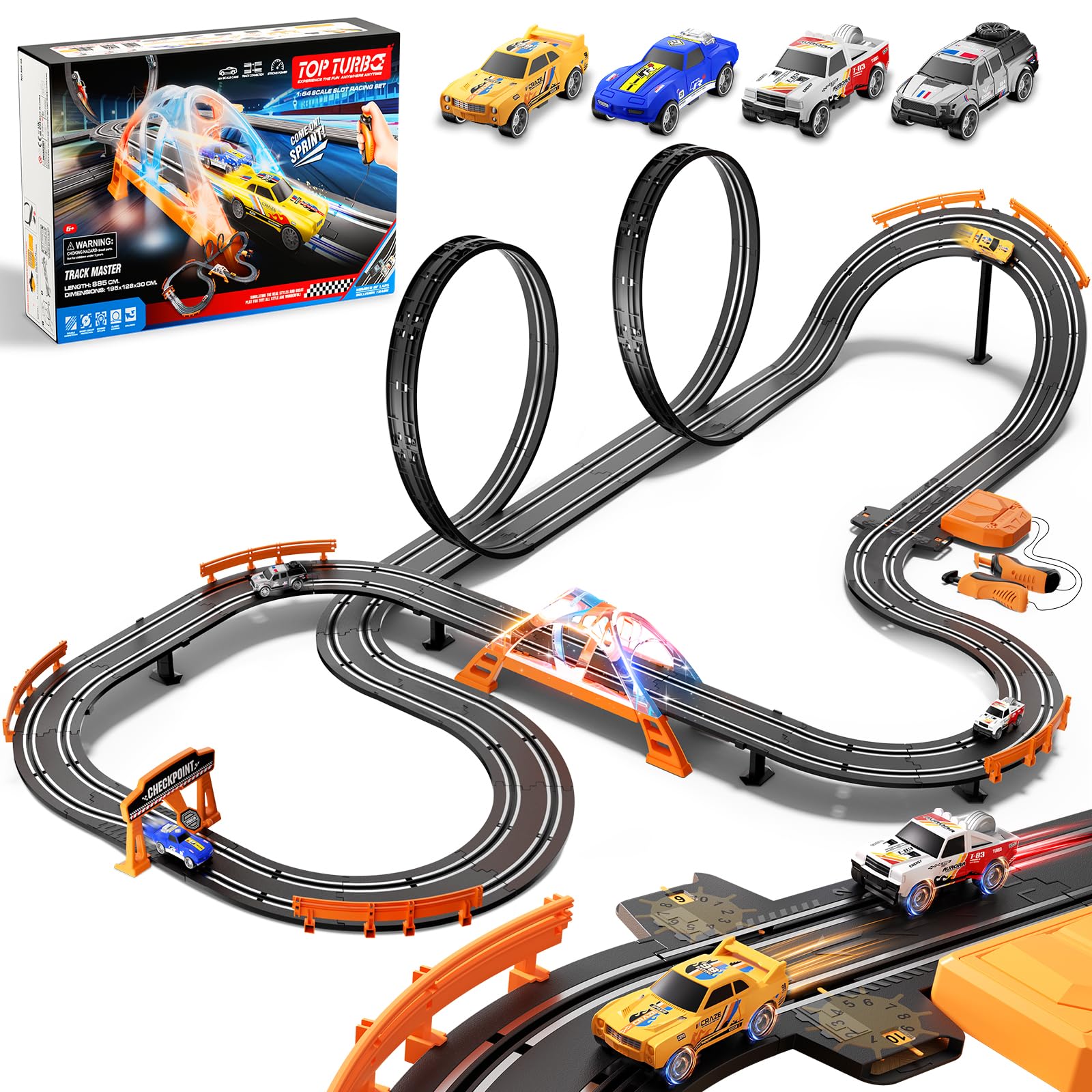 SUFICY 29ft Slot Car Race Track Set