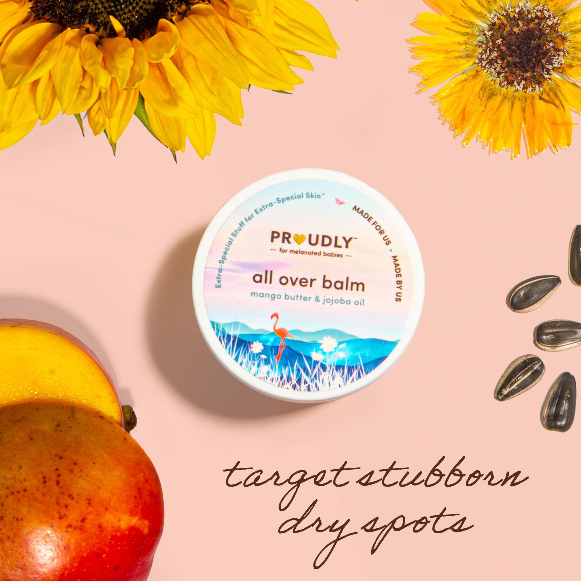PROUDLY All Over Balm von Gabrielle Union & Dwyane Wade, hilft bei der Linderung von Wiegenmütze & Ekzemen, für schwarze und braune Babys, trockene, empfindliche Haut, frei von Frangrance