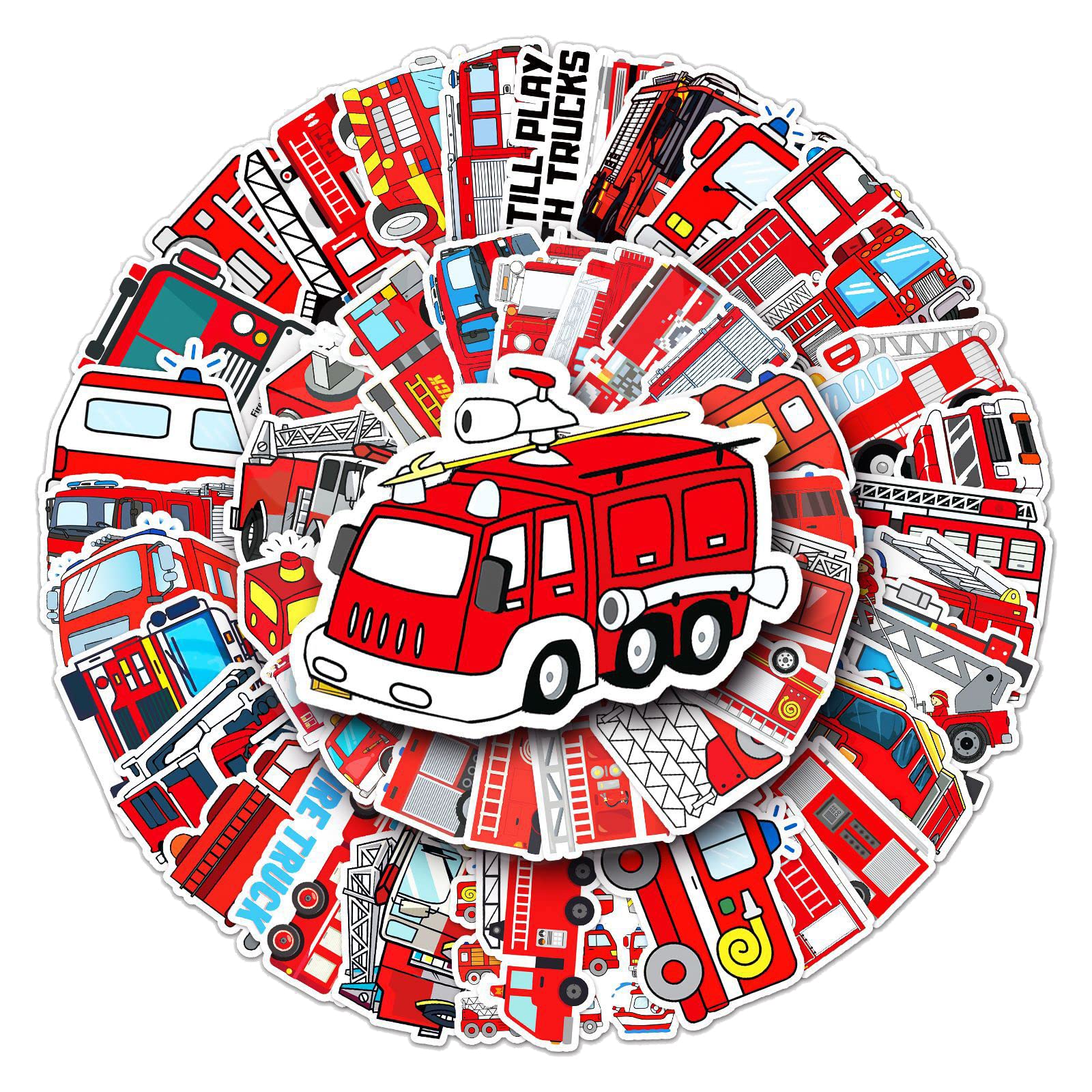 Bric dodo 50 Packs Firefighter Stickers Water Bottles Laptop Phone Computer Guitar Skateboard Hydroflasks Fire Truck Vinyl Sticker Waterproof Aesthetic Trendy Decals for Teens Girls Adults