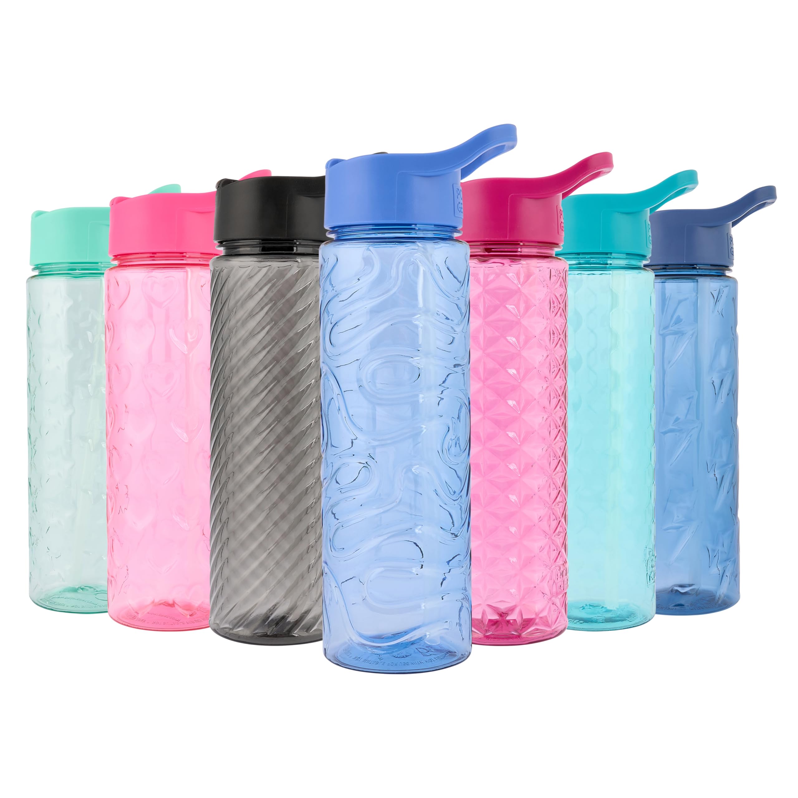 Polar Gear 700ml Ecozen Water Bottle with Fun Textured Designs - Flip-Up Lid, Leak & Spill-Proof, BPA-Free, Easy to Clean, Cornflower Blue