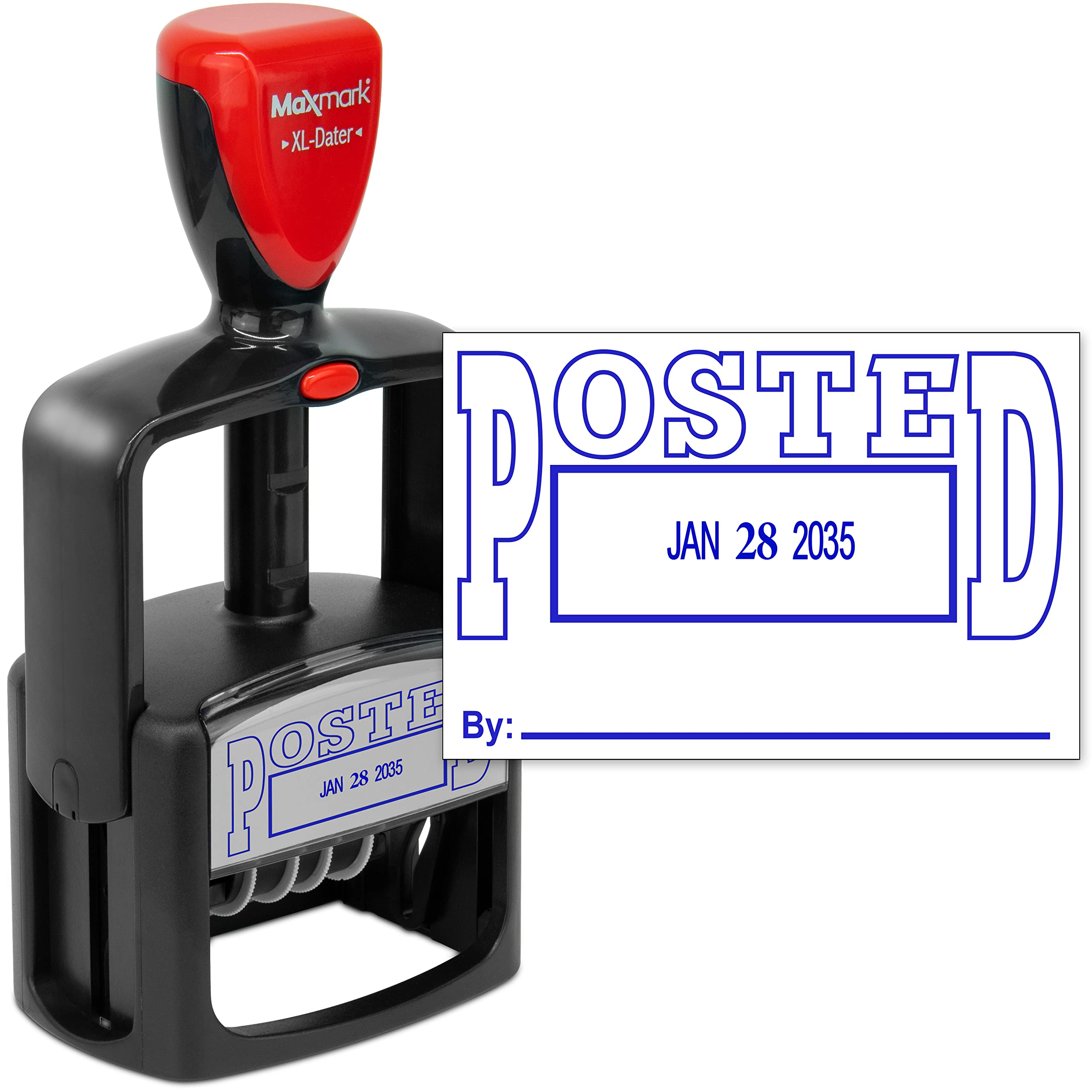 MaxMark Heavy Duty Style 5 Date Stamp with Paid self Inking Stamp - Blue Ink