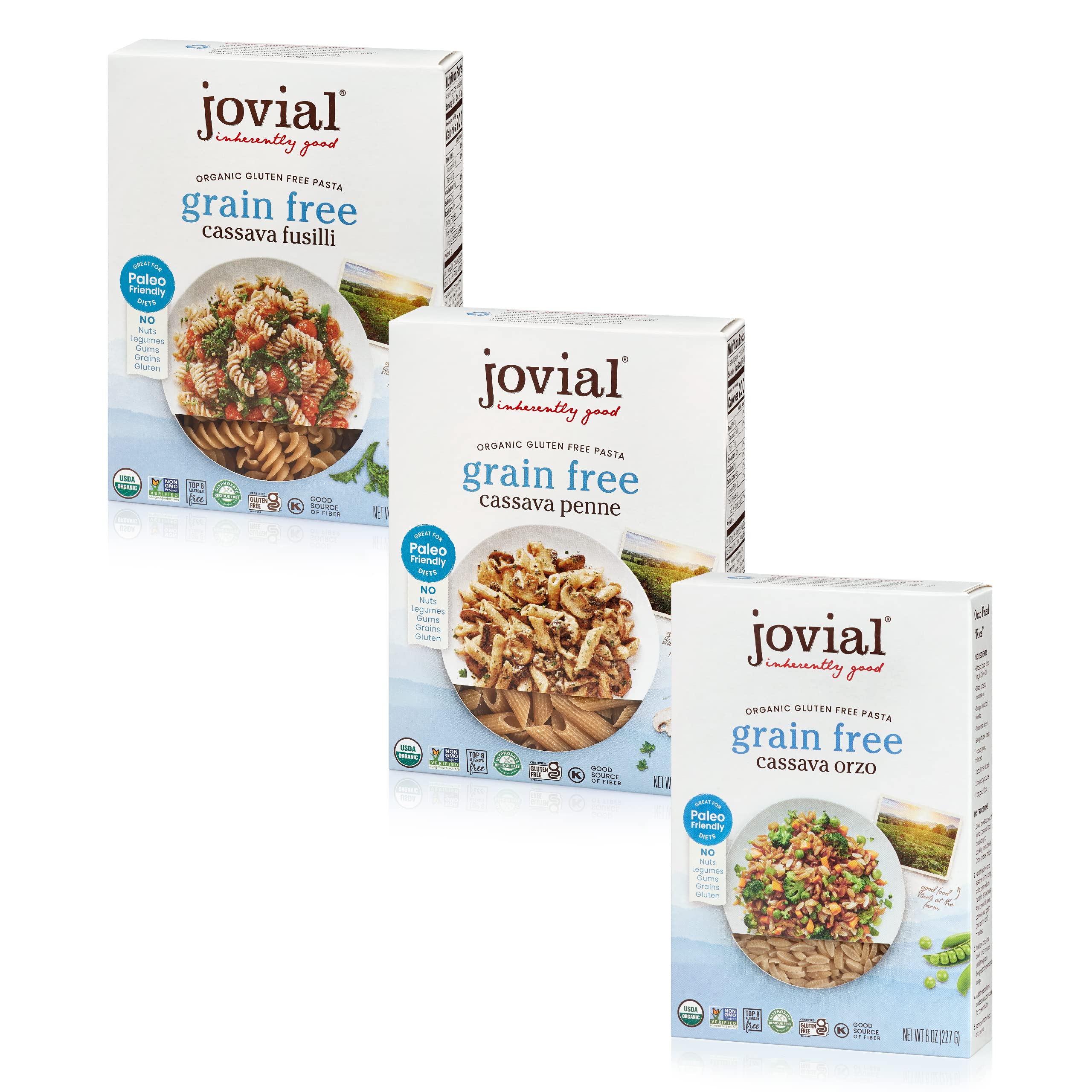 Buy Jovial GrainFree Cassava Pasta Variety (Orzo, Penne and Fusilli