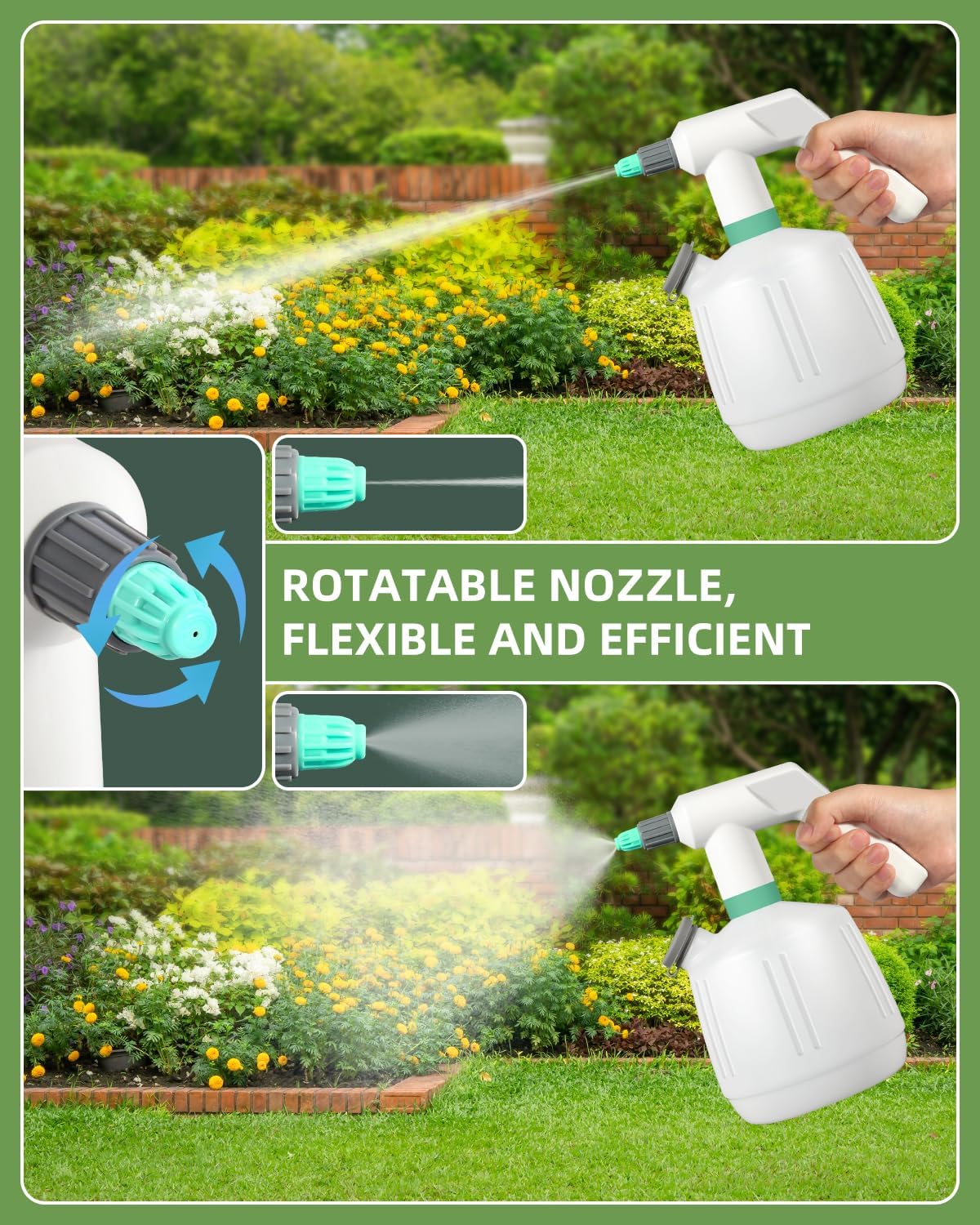 Uten Cordless Electric Sprayer - 2L Rechargeable Electric Spray Bottle, Lightweight Portable Sprayer, Multi-Use for Cleaning, Watering, Disinfecting - Image 4