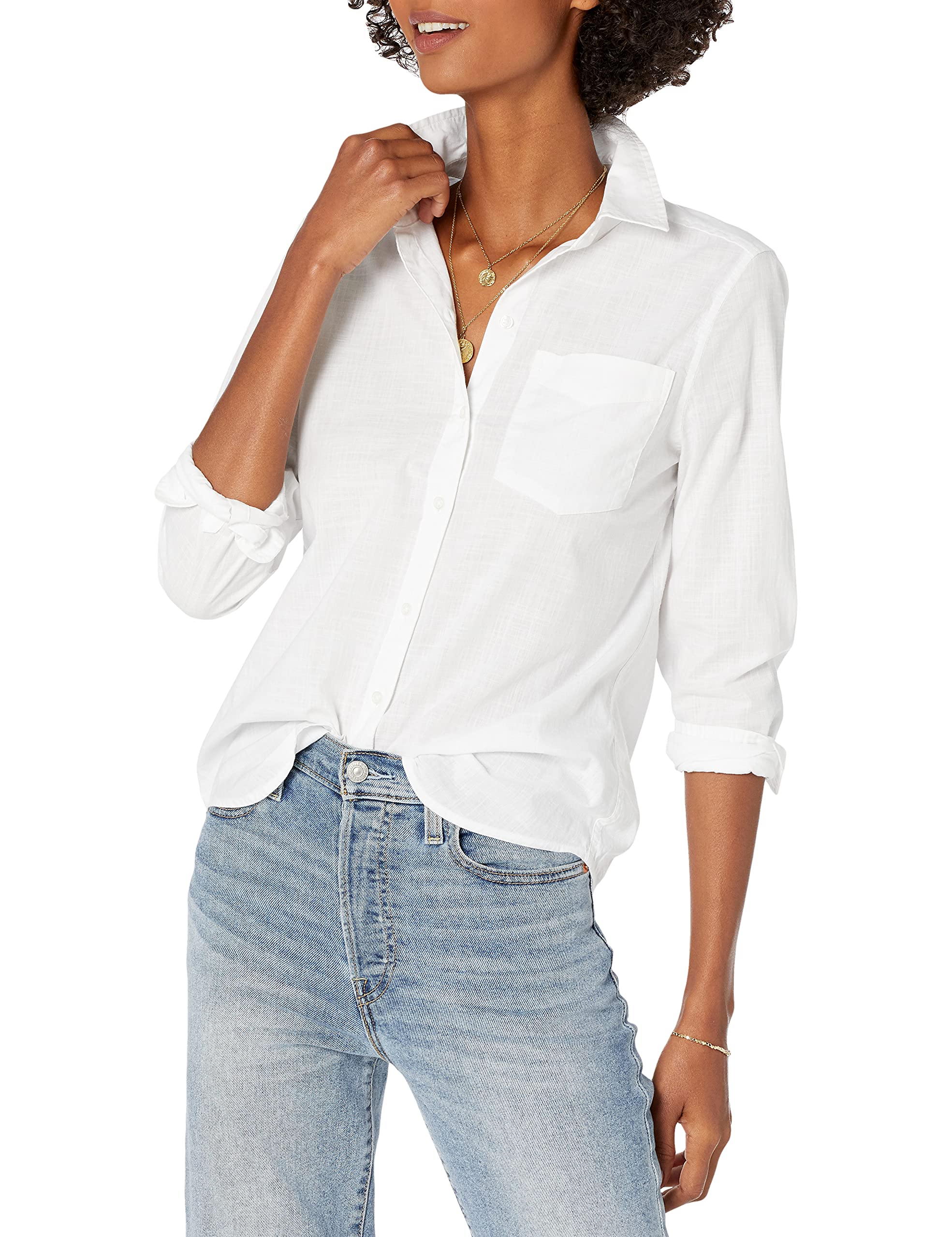 womens Washed Cotton Boyfriend Shirt Shirt