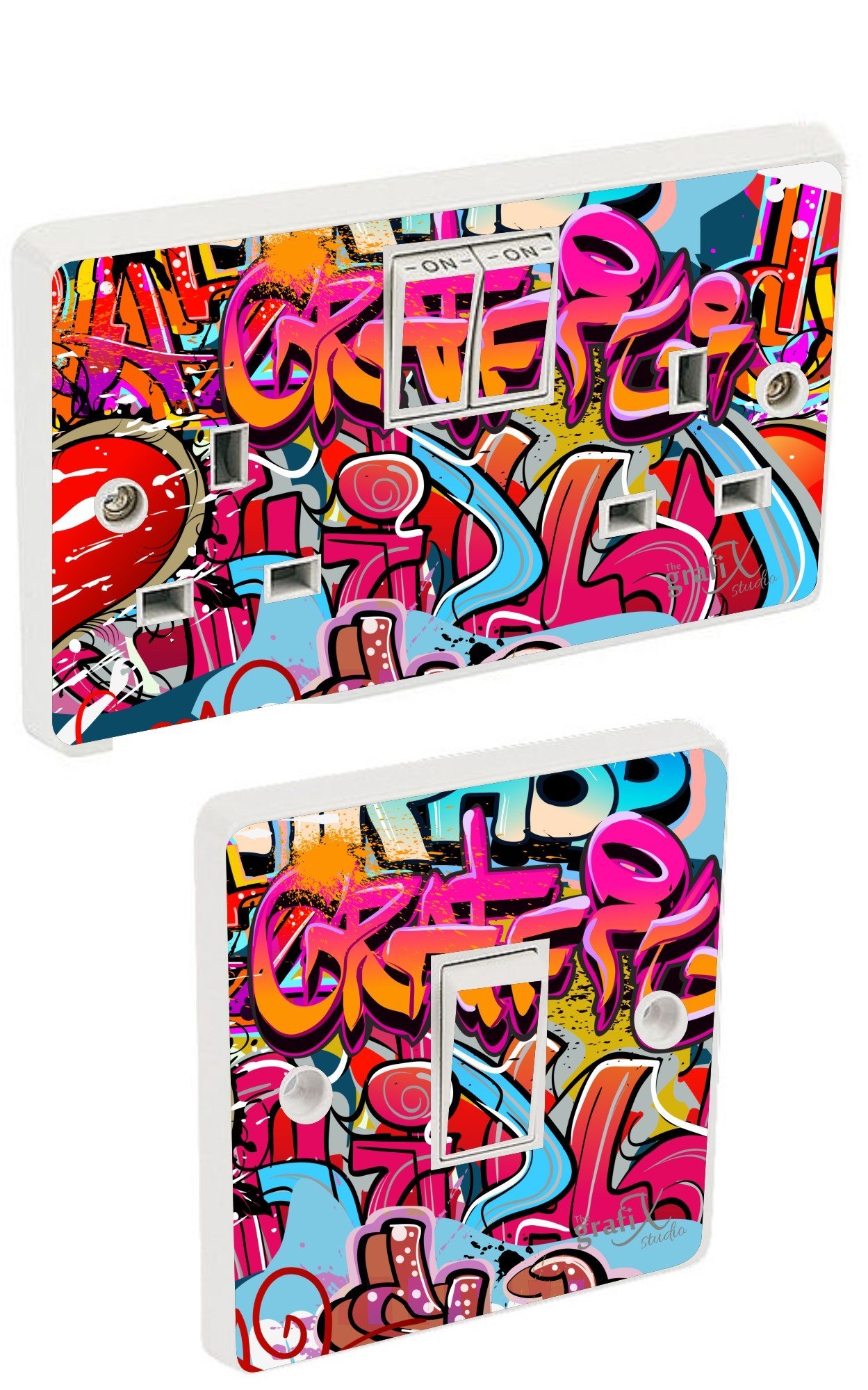 the grafix studio Graffiti Hip Hop Light Switch & Double Socket Sticker Vinyl/Skin cover sosw24