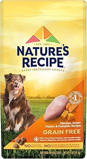 Natureâ€²s Recipe Dry Dog Food, Grain Free Chicken, Sweet Potato & Pumpkin Recipe, 4 lb. Bag