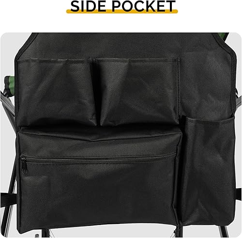 Miniatura 8 de 26'' Tall Directors Chair,Portable Seat Folding Camping Chair, High Foldable Bar Stool with Built-in Cup Holder, Side Table, Storage Pocket, for