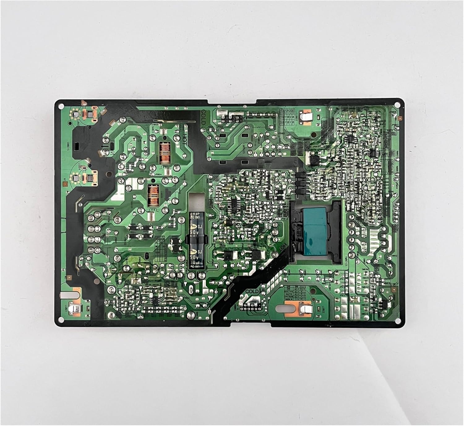 Close-up of an internal signal or power output connector on the TV power board.