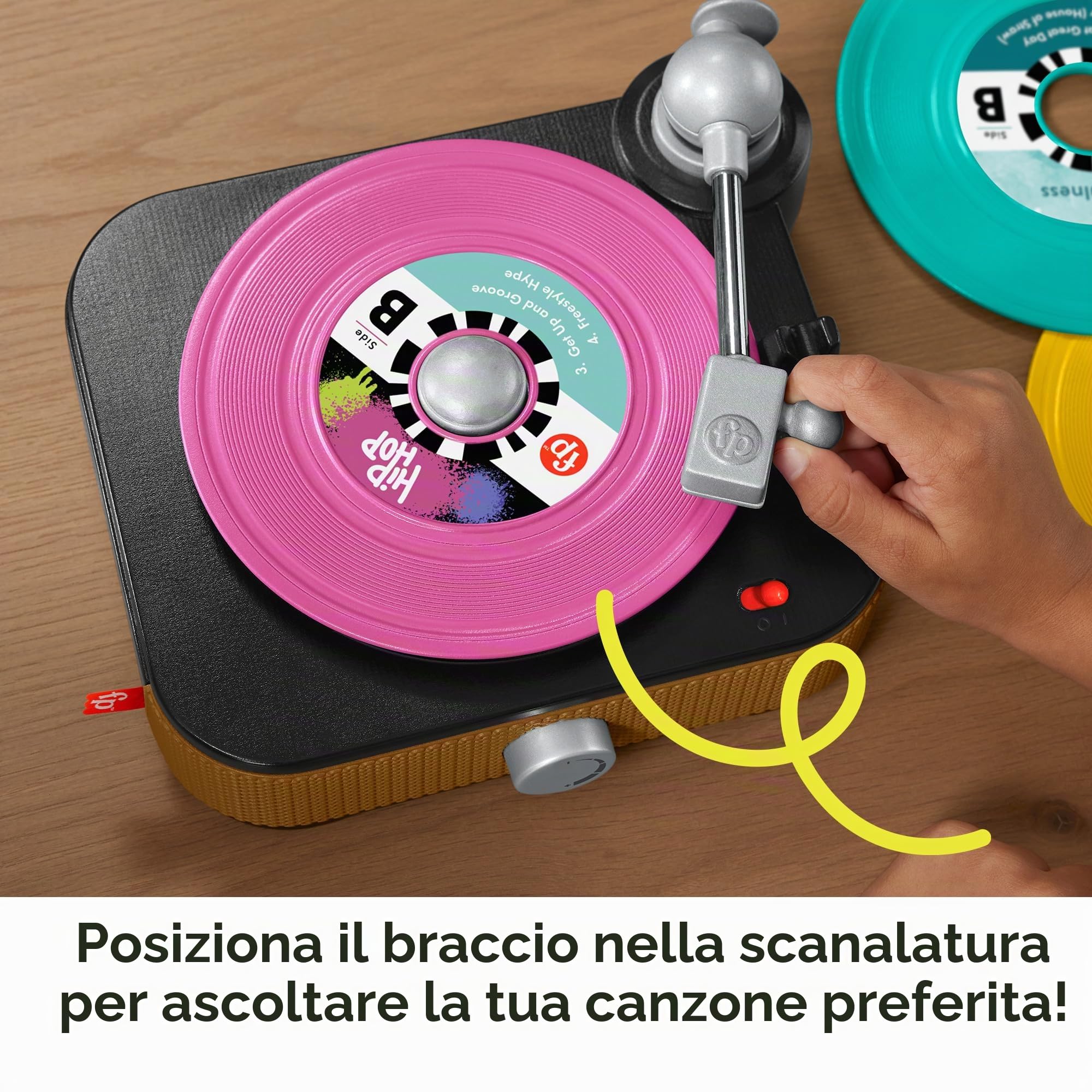 Fisher-Price Giocattolo Musicale, Giradischi Rockin' per Bambini in età prescolare a Partire dai 3 Anni