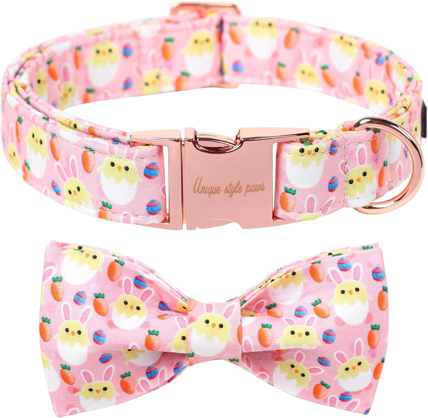 Unique style paws Easter Dog Collar with Bow Easter Eggs Chicken Collar with Flower for Small Medium Large Boys Girls Dogs