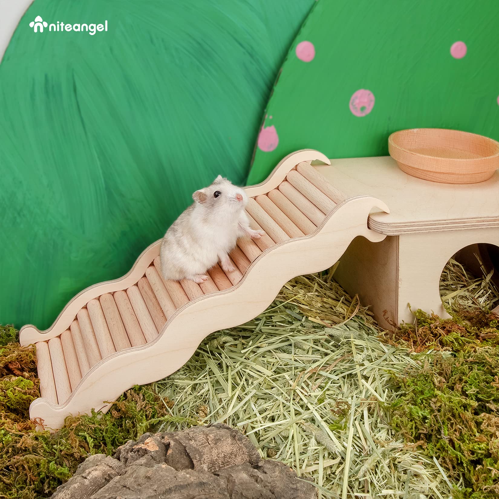 Hamsterleiter Aus Holz, 16 Cm - Kletterspielzeug Für Käfig, Hamster, Mäuse & Kleintiere