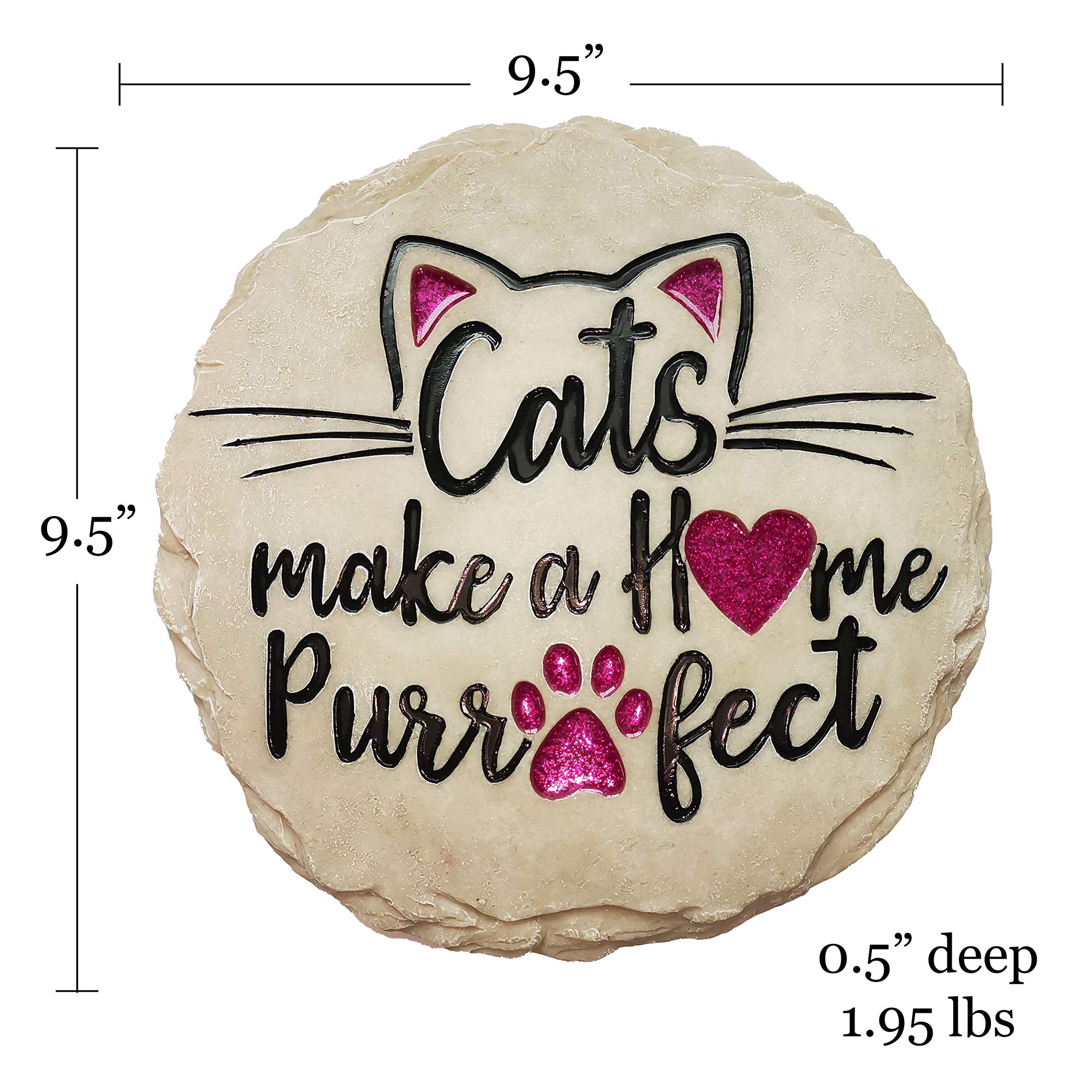 Spoontiques - Décoration de Jardin - Les Chats Font Une Pierre de Marche Parfaite pour la Maison - Pierre décorative pour Le Jardin