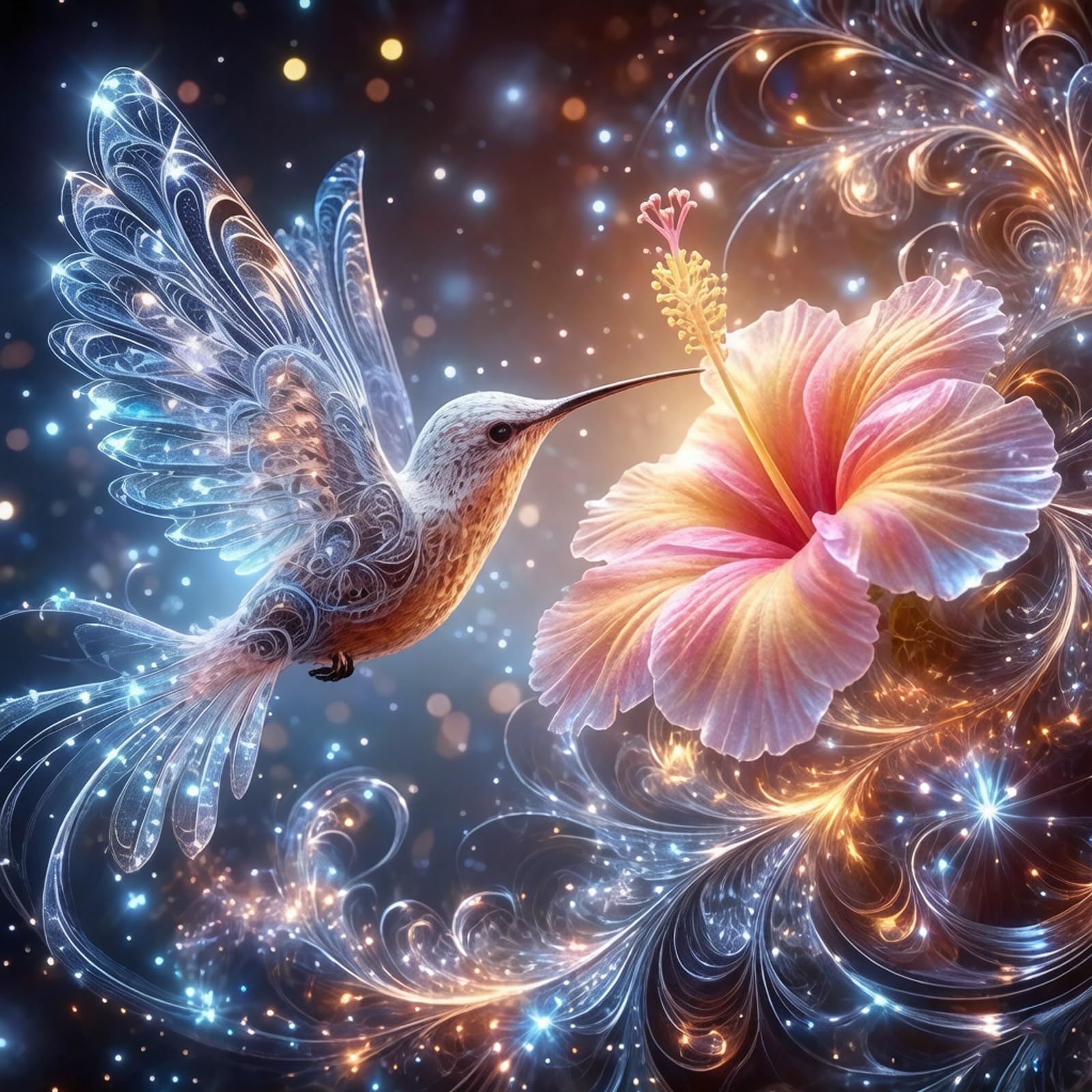 5D Hummingbird Diamond Painting Kit for Adult,Diamond Art Kits for Beginner
