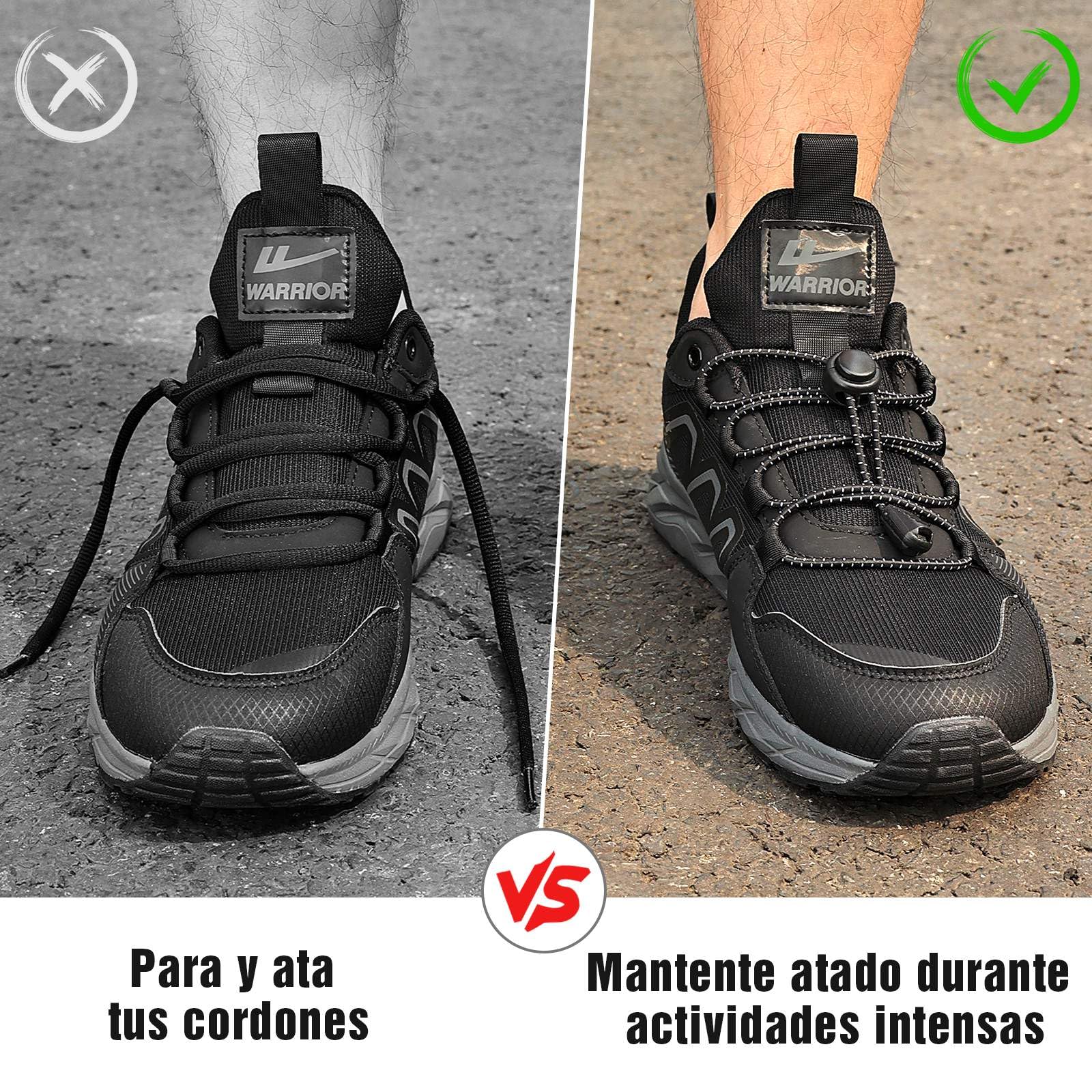 Cordones Elasticos 2 Pares Ajustables sin Atar para Zapatillas Deporte Adultos Niños