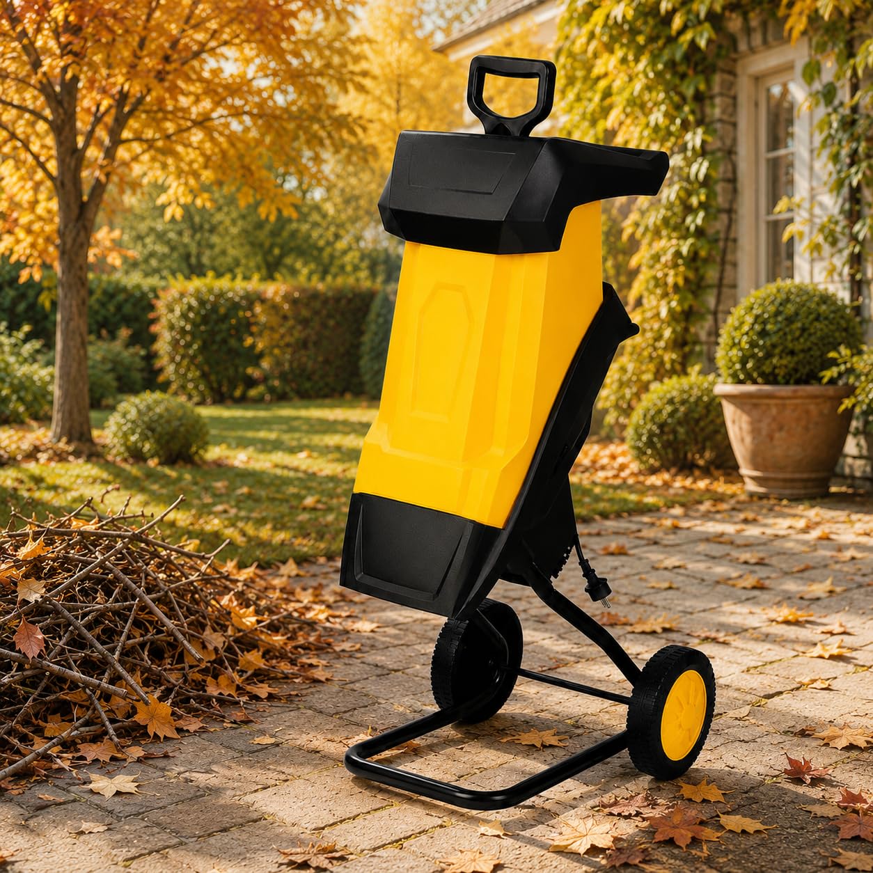 Broyeur de Végétaux Électrique 2500 W pour Branches 10m