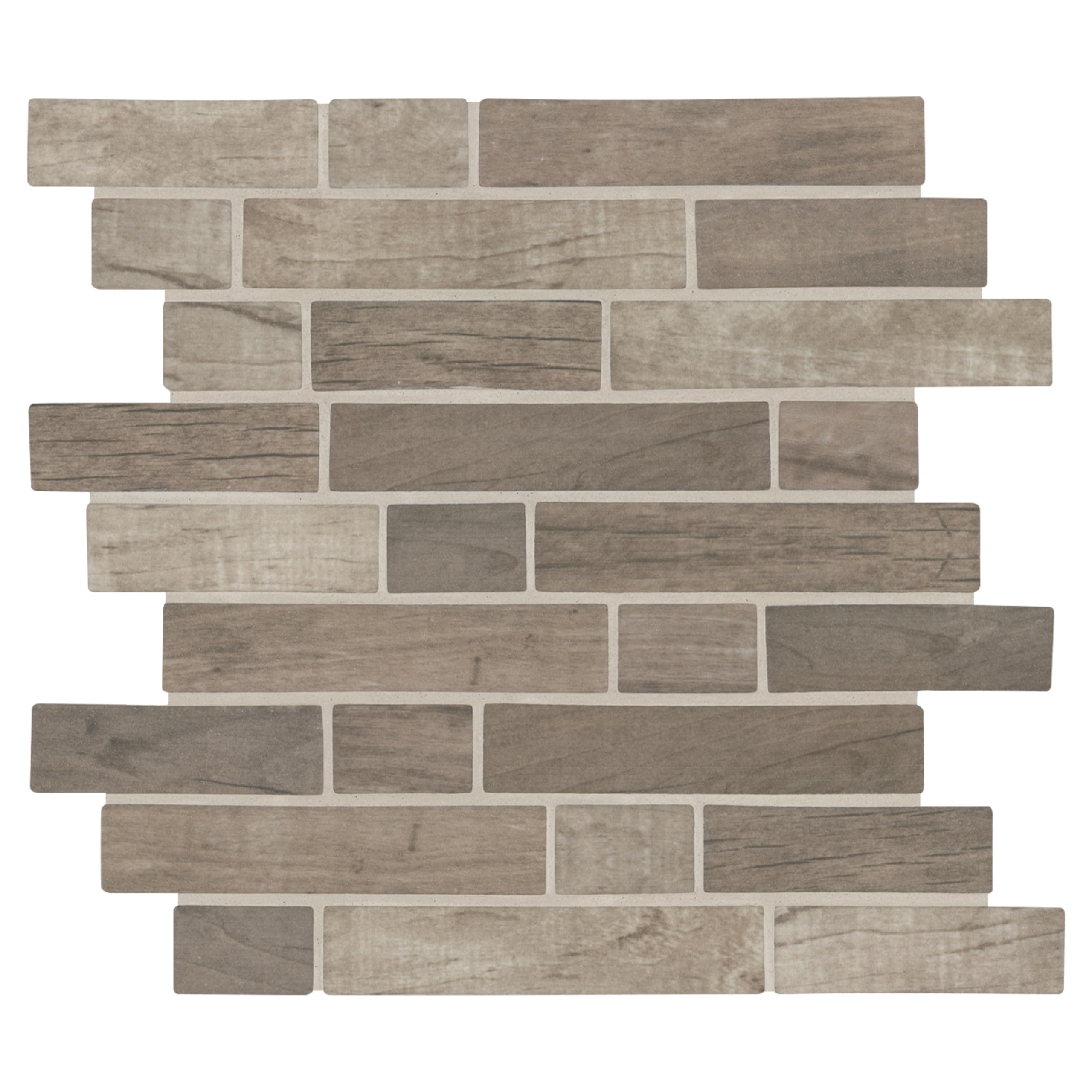 MSI Driftwood Interlocking Glass Mosaic Tile, 12 in. x 12 in