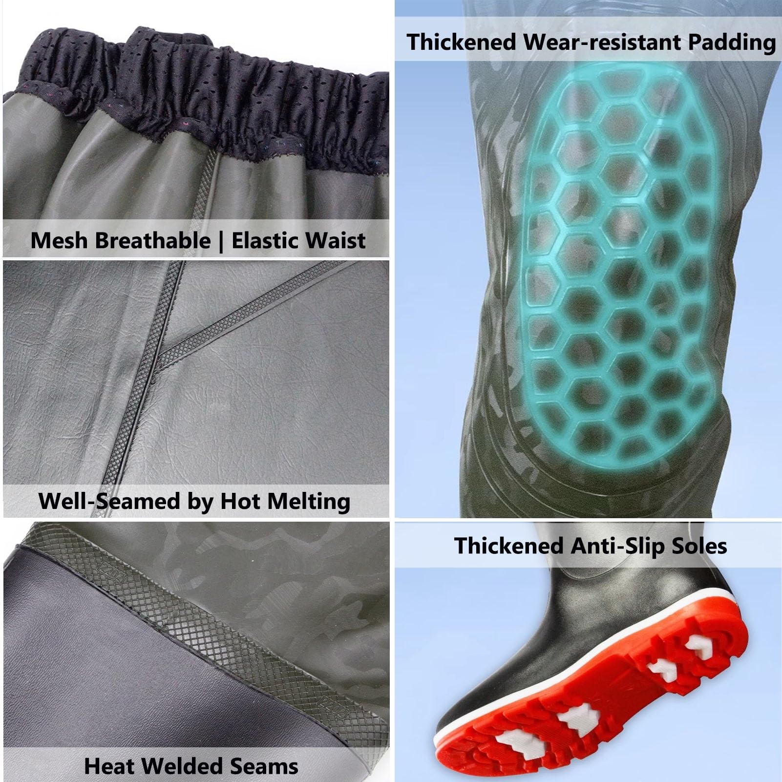 Waders Pesca Wader da Pesca con Stivali Isolati, Wader da Caccia Leggeri con Stivali da Pesca per Uomini E Donne