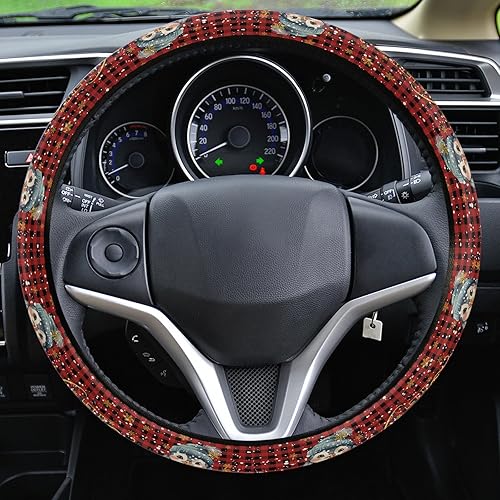 Miniatura 2 de Funda protectora para volante de automóvil, diseño de pingüinos de Feliz Navidad, funda protectora elástica para vehículos, camiones, SUV,