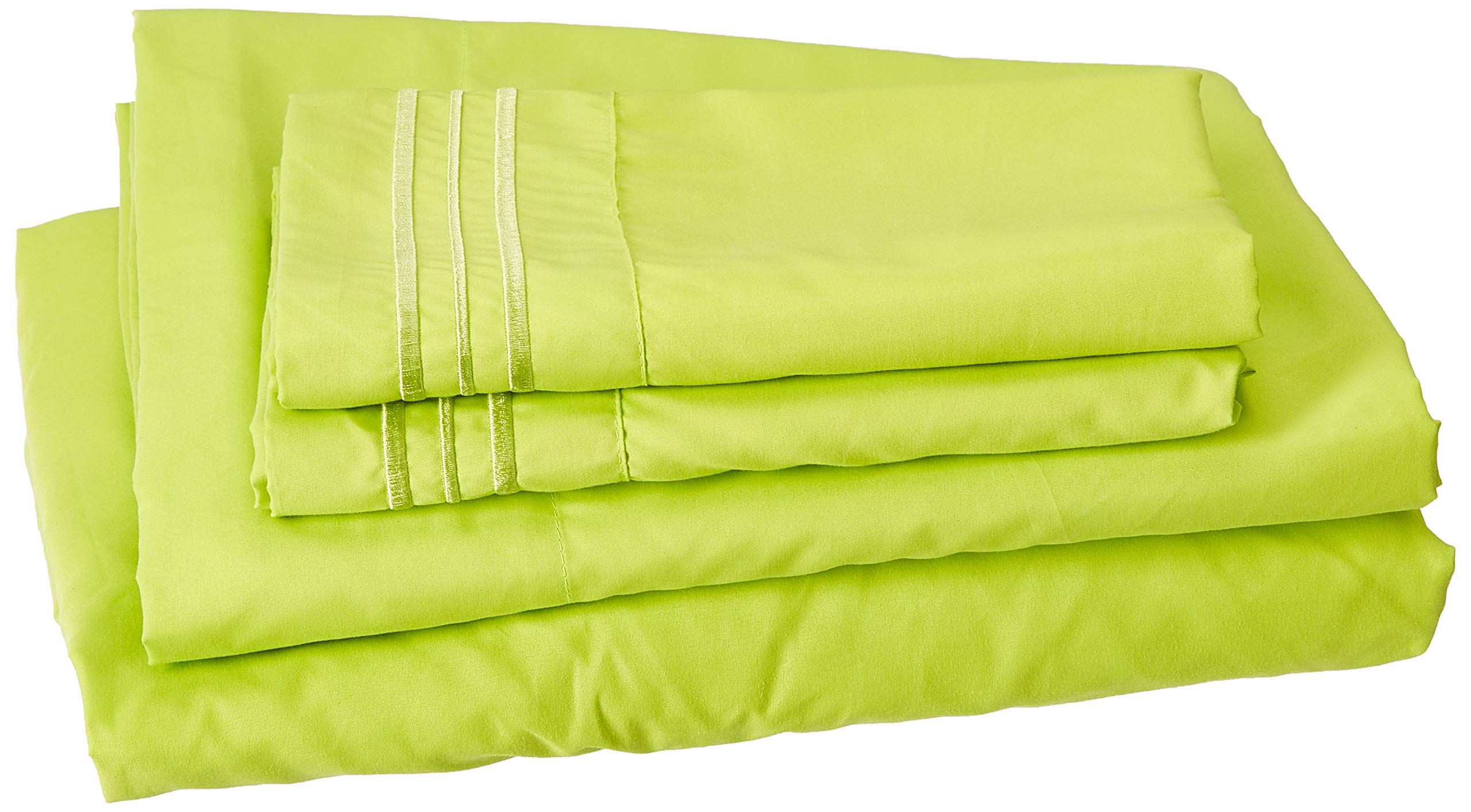 CELINE LINENLuxury Silky-Soft 1500 Thread Count Softest Egyptian Quality Wrinkle-Free 4-Piece Bed Sheet Set, Deep Pocket up to 16 inch, King Lime