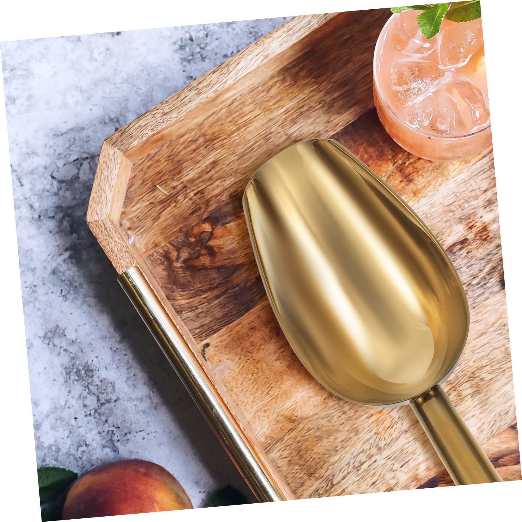 OFFSCH 1Set Stainless Steel Ice Scoop Tong for Home Bar Party Ice Cube Shovel with Comfortable to Clean for Flour Grain Storage Kitchen Utility Tool