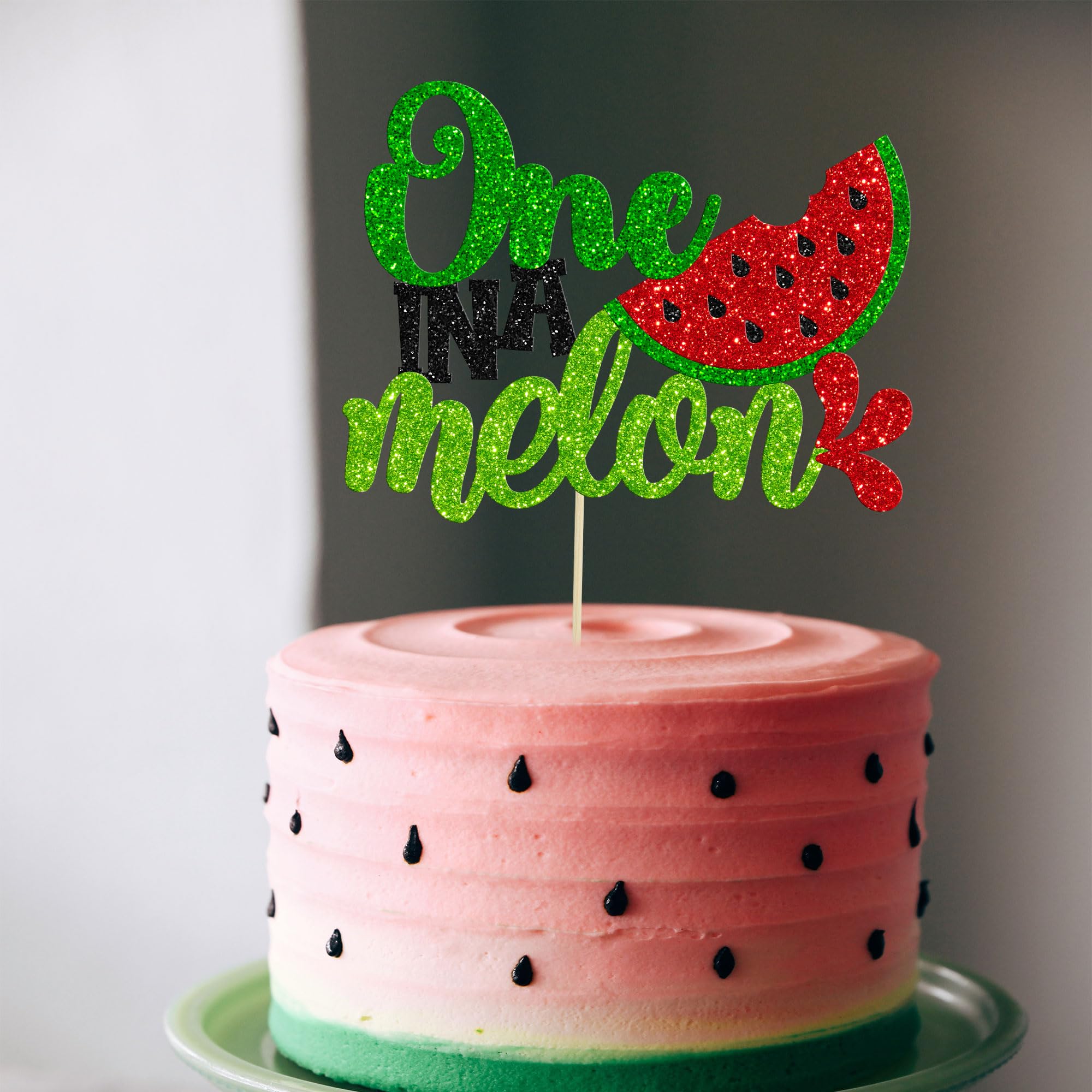 QAMEGX Watermelon Cake Toppers - 26-Piece Set With Animal Figurines For 1st, 2nd, 3rd Birthday & Baby Showers