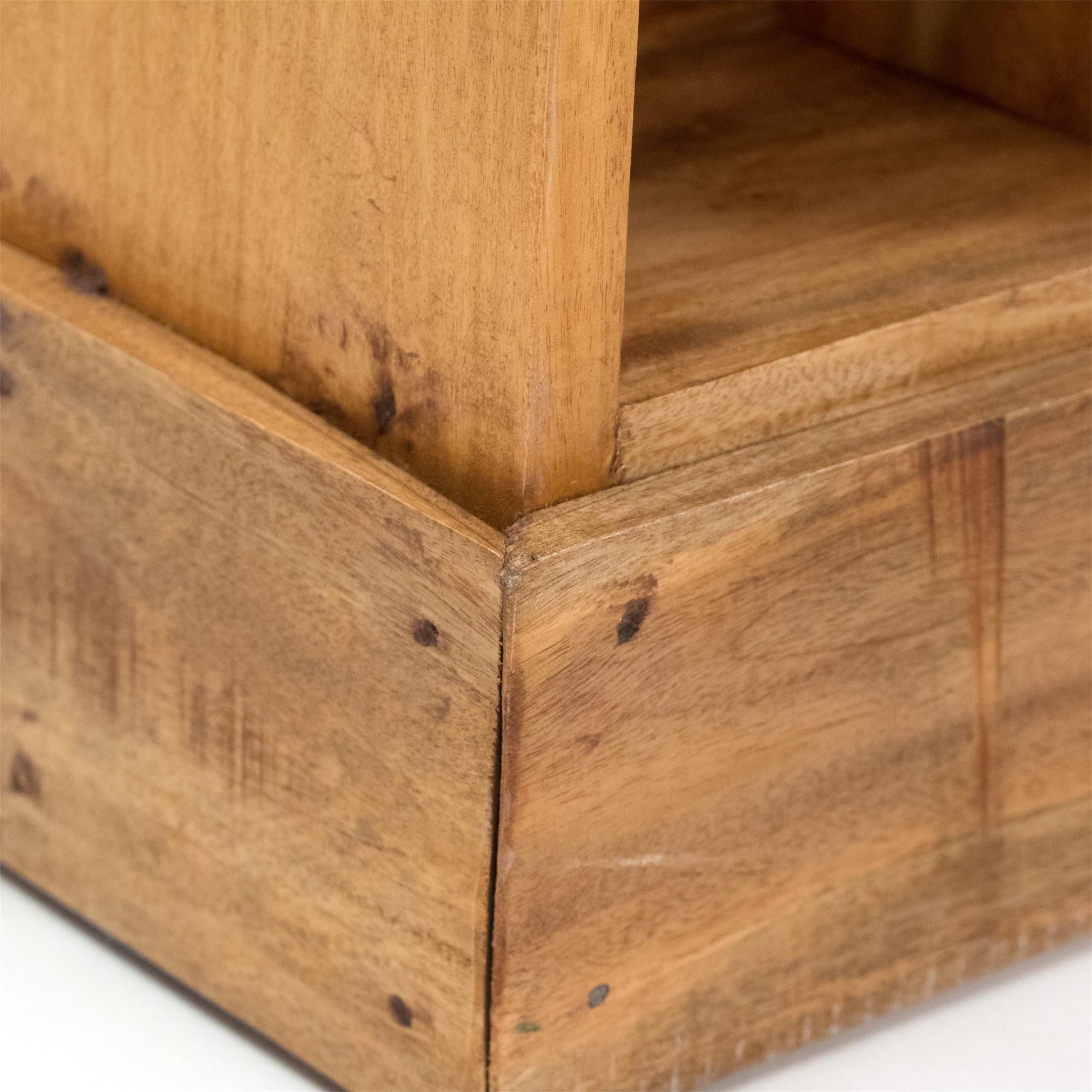 DESIGN DELIGHT Nature, scaffale rustico per libri e CD, in legno riciclato, con 10 scomparti, 94 x 36 x 17 cm (altezza x larghezza x profondità)