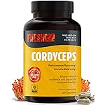 FreshCap Mushrooms Cordyceps Mushroom Capsules 10,000mg - Mushroom Extract, Energy Supplements, Ayurveda Nootropic Mushroom Supplements (120 Capsules)