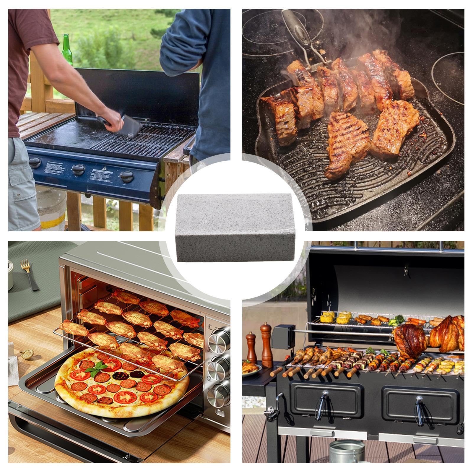 Lot De 4 Pierres Ponces Pour Nettoyer Le Barbecue - Naturelles, Réutilisables, Sans Produits Chimiques
