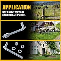Vista 7 de VIVIDA Bisagra de Puerta con Perno en J de 6", Bisagra de Poste con Perno en J con Pasador Macho de 5/8", para Puerta de Cerca de Malla de Cadena