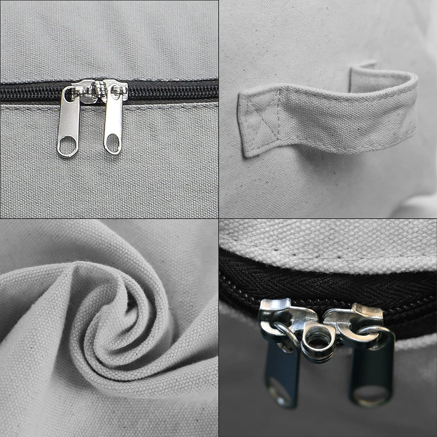 Ultra dicke Stofftasche für Kleidung, Leinen, faltbar, Schrank-Organizer mit verstärktem Griff, stabil für Pullover, T-Shirts, Decken, Mäntel, 3 Stück, Hellgrau