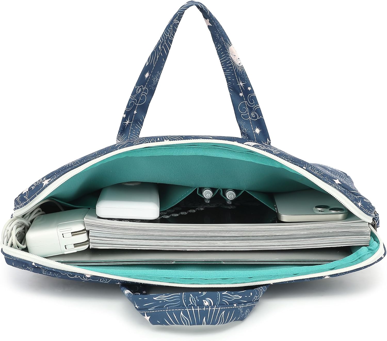 Canvaslove Muti-Pockets Laptop Sleeve Case Bag,Rebound Bubble Cushioned Laptop Shoulder Bag Fits Laptop 15.6 inch-16 inch (Sol de Mayo) - Image 2