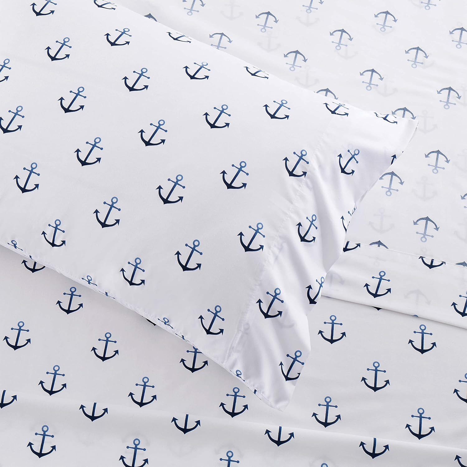 1500 Supreme Kids Bed Sheet Collection - Fun Colorful and Comfortable Boys and Girls Toddler Sheet Sets - Deep Pocket Wrinkle Free Soft and Cozy Bedding - Twin, Anchor - Image 4