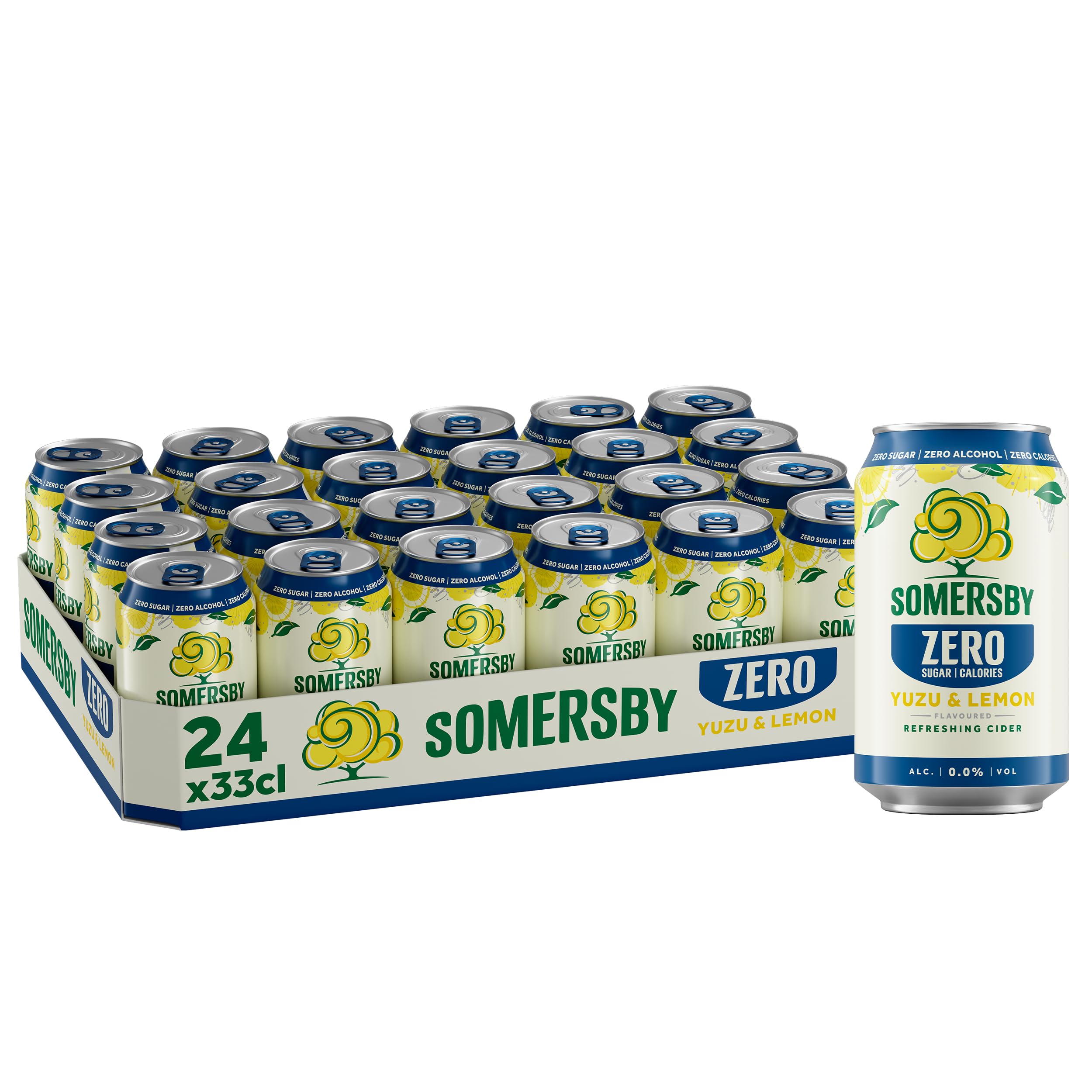 Somersby ZERO 0,0% Yuzu & Lemon Cider 0,33 l Dose 24 x 0,33 l alkoholfreier