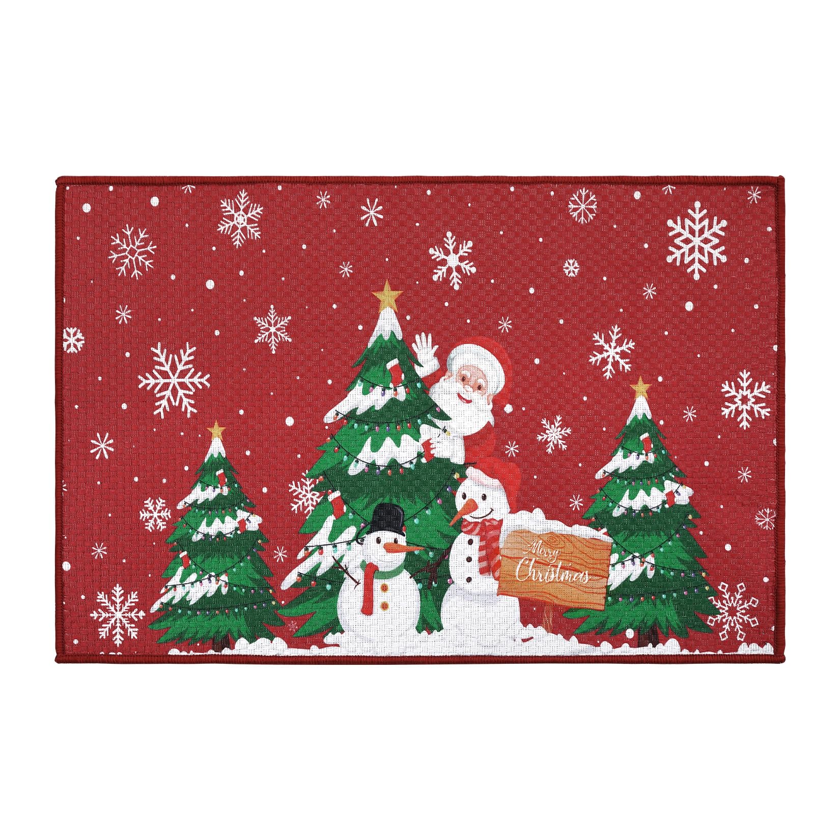 Zstar Felpudo Navideño Decorativo Antideslizante – 40x60cm – Rojo