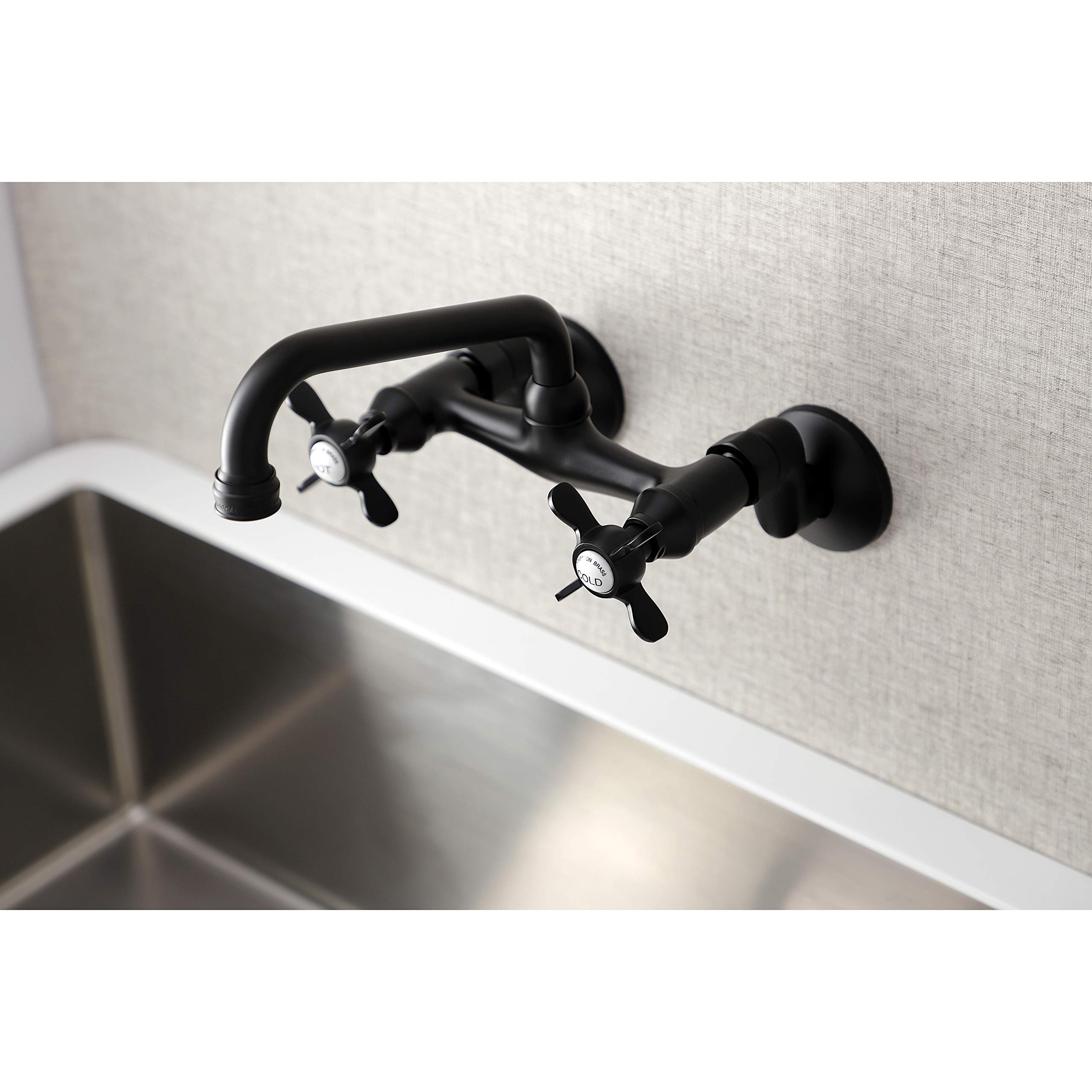 Kingston Brass KS113MB Grifo de Cocina Ajustable de 6 Pulgadas, Matte Black