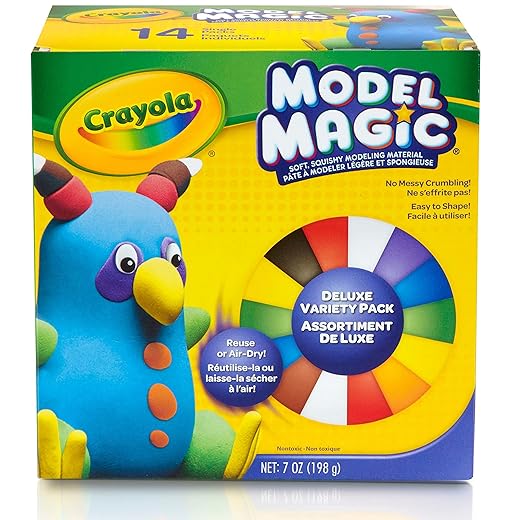 Crayola Model Magic Deluxe Variety Pack (14ct), Stocking Stuffers, Kids Air Dry Clay, 7oz, Bulk Modeling Clay Alternative, Christmas Gifts for Grandkids, Ages 4+