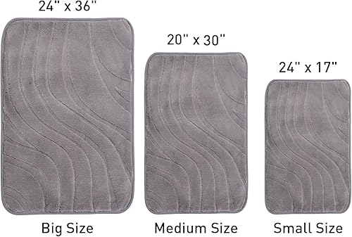 Miniatura 2 de Tapetes de baño de 24 x 17 pulgadas, antideslizantes, absorbentes, de secado rápido, lavables a máquina, con respaldo de goma, alfombra suave