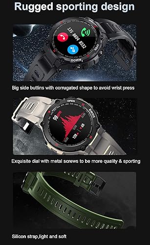 Miniatura 4 de Reloj inteligente de seguimiento de fitness, visión redonda completa, monitoreo de frecuencia cardíaca y presión arterial, reloj de conversación