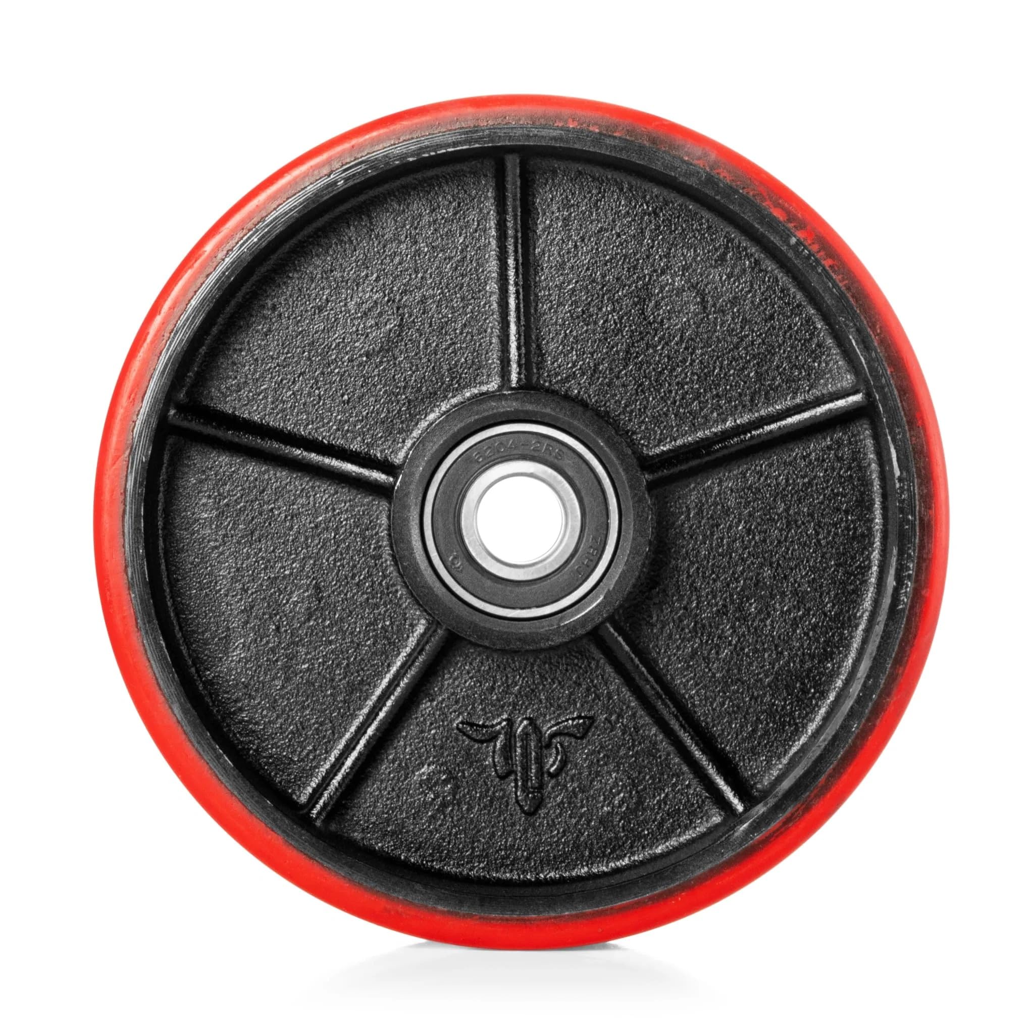 Pallit 2er SET Hubwagen Rolle Polyurethan PU 180x50 mm – Lenkrollen mit Kugellager, Achse 20 mm, Ersatzrollen Laufrollen für Hubwagen, Ameise, Gabelhubwagen | Ø 180 mm, Breite 50 mm
