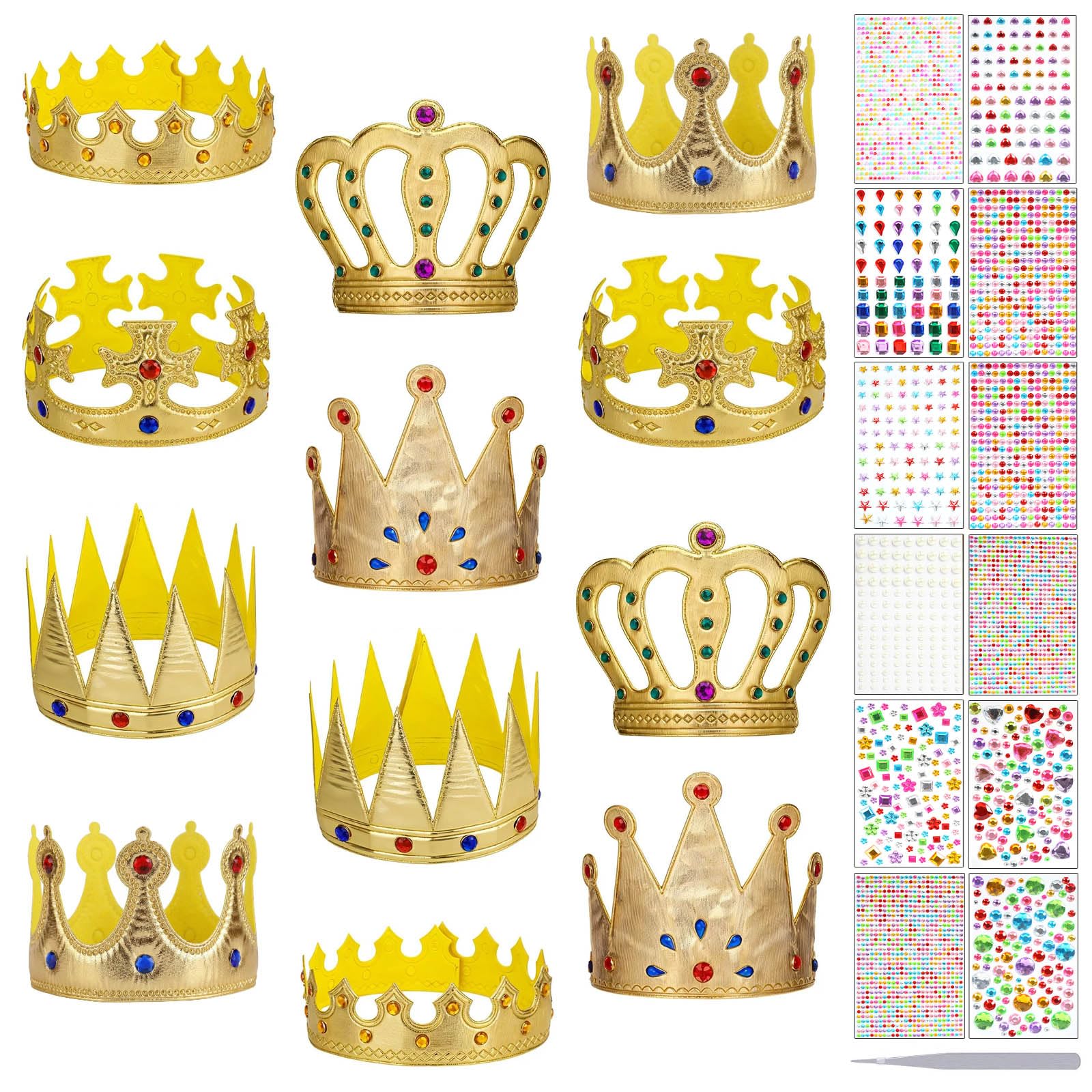 24pcs Foam Princess Tiaras and Crowns Set