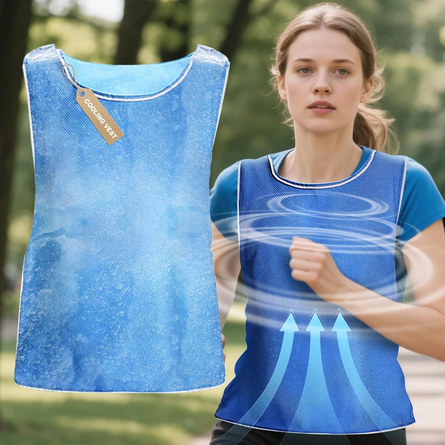 Evaporative Ice Cooling Vest for Men - Body Cold Jacket for Women MS Motorcycle Sport Working for Hot Summer Weather Heatstroke Prevention